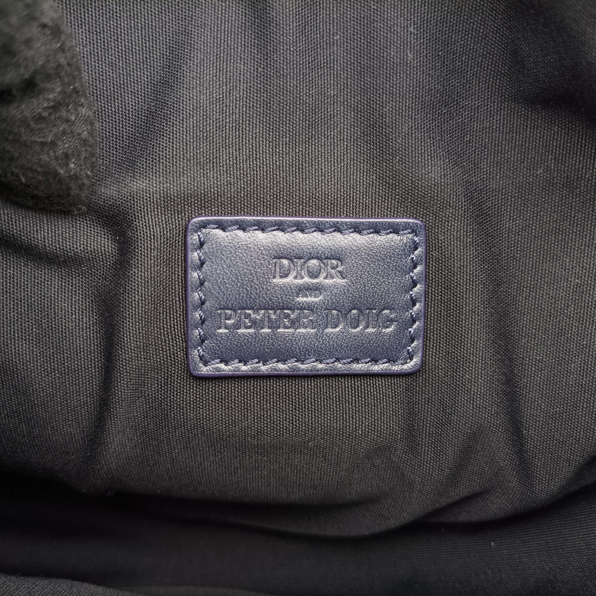 Pre-owned Christian Dior Saddle Navy×white Canvas×Leather  bum bag/waist bag | stylenewstar