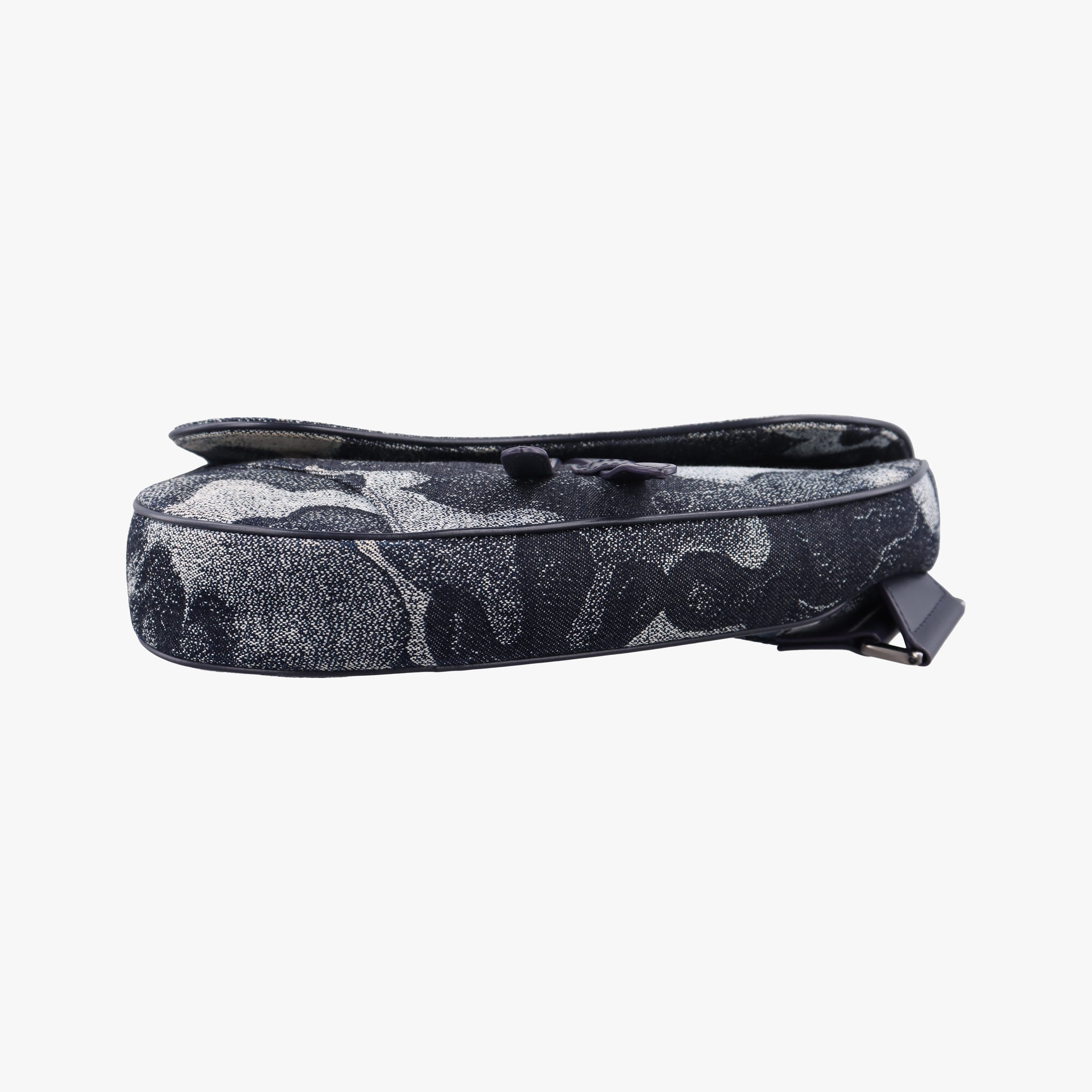 Pre-owned Christian Dior Saddle Navy×white Canvas×Leather  bum bag/waist bag | stylenewstar