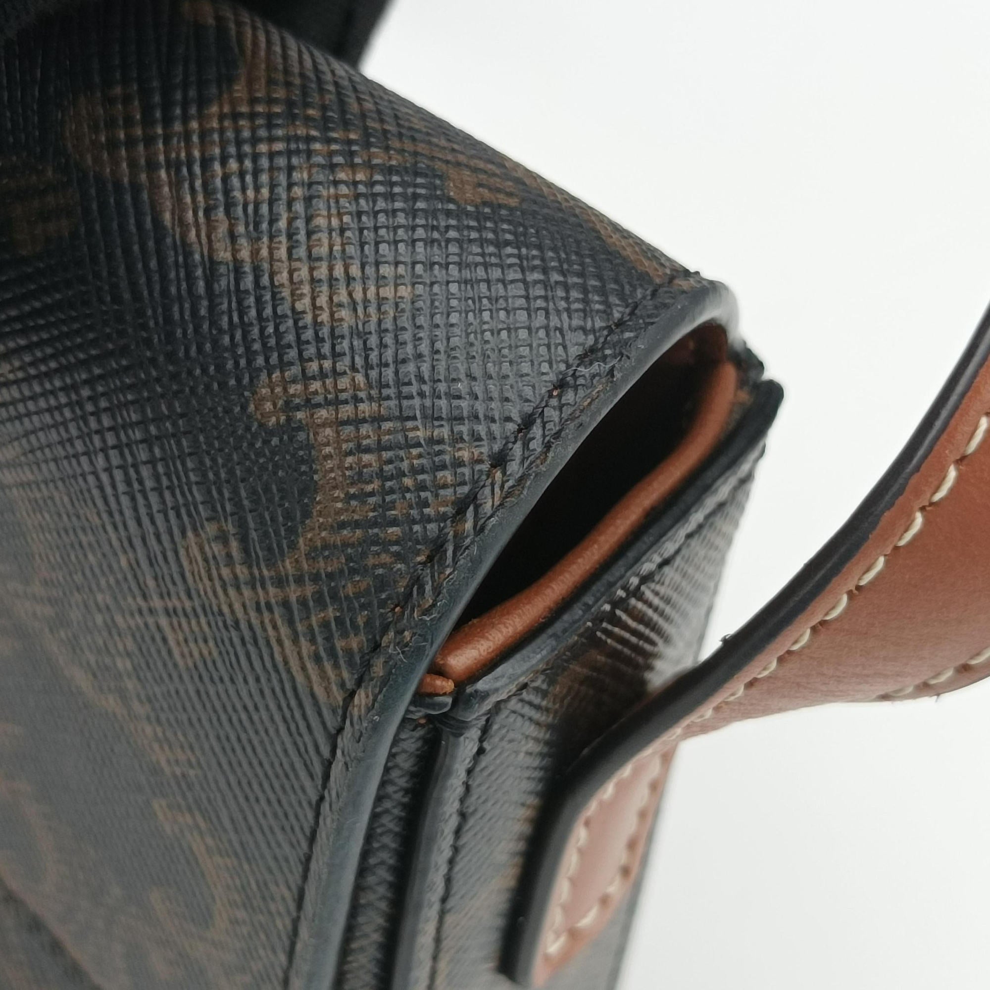 Pre-owned Celine Claude Triomphe Brown PVC coated canvas  shoulderbag | stylenewstar