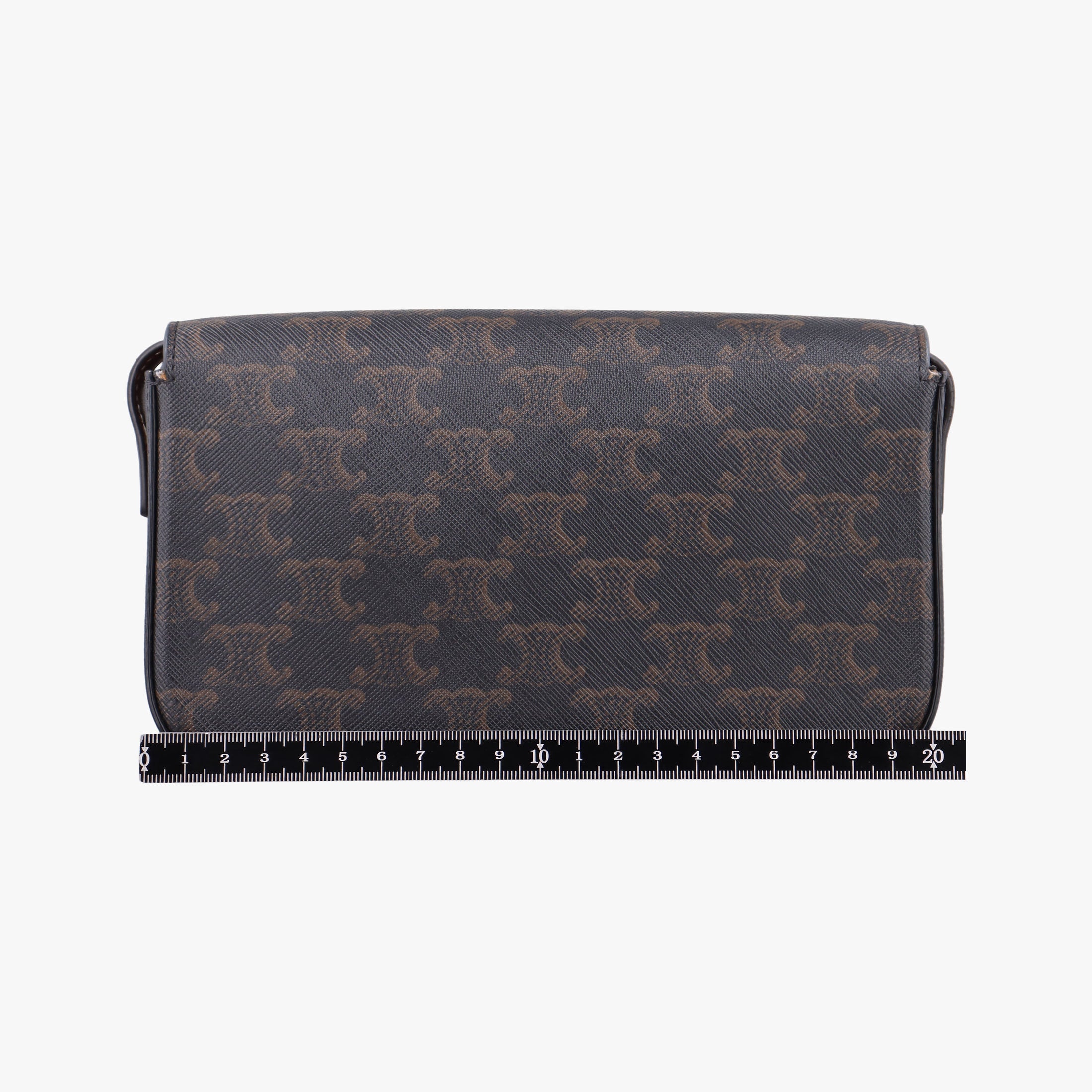 Pre-owned Celine Claude Triomphe Brown PVC coated canvas  shoulderbag | stylenewstar