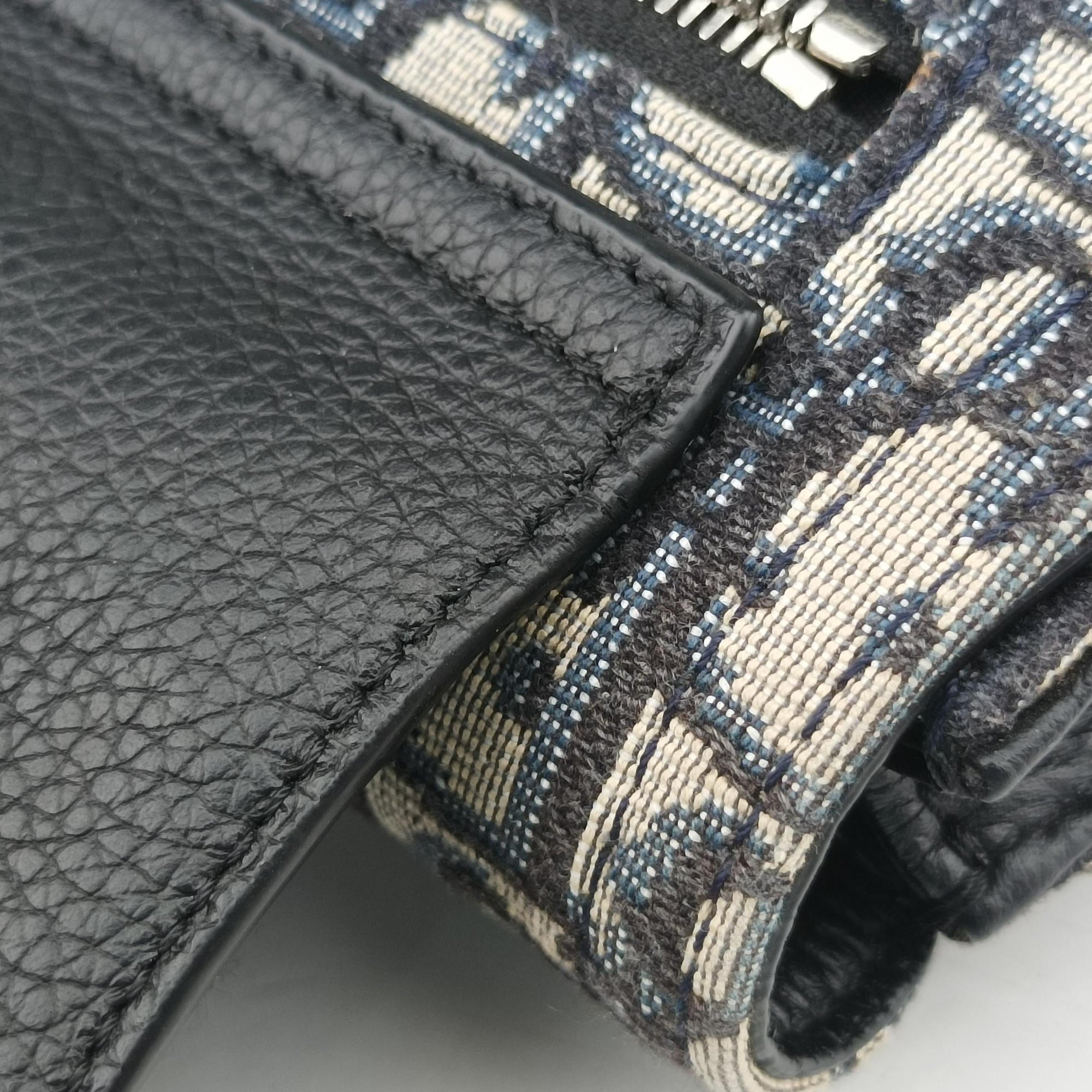 Pre-owned Christian Dior Saddle Pouch Navy×Black Jacquard×Leather  bum bag/waist bag | stylenewstar