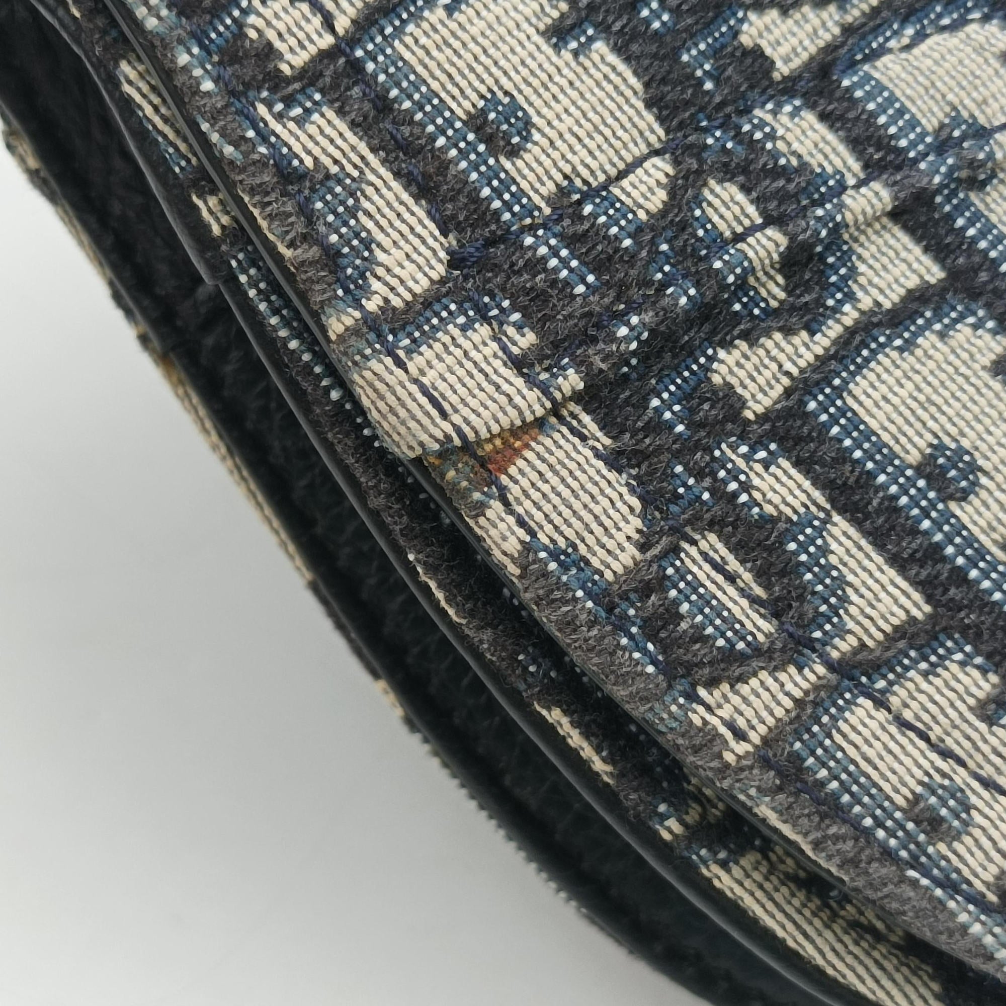 Pre-owned Christian Dior Saddle Pouch Navy×Black Jacquard×Leather  bum bag/waist bag | stylenewstar