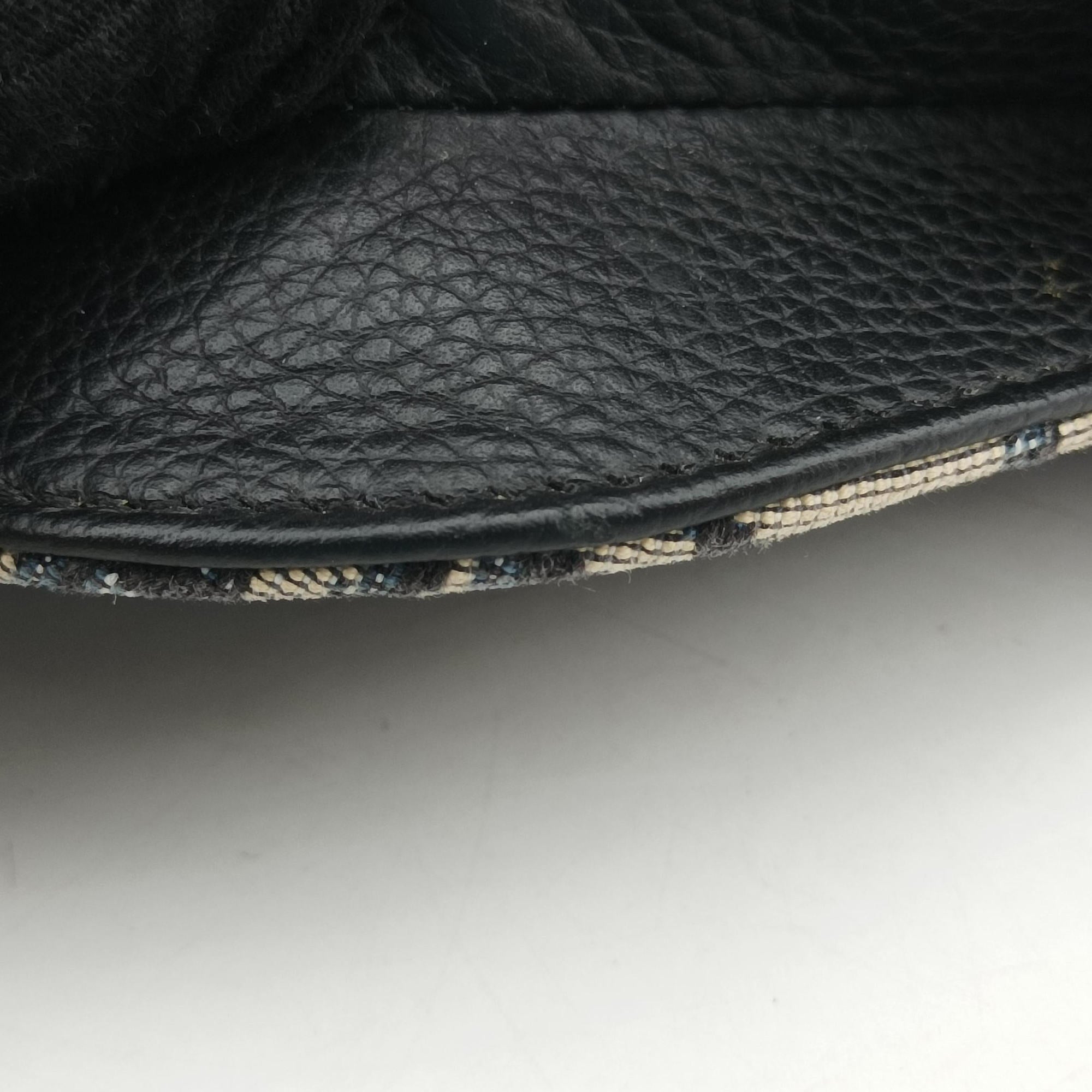 Pre-owned Christian Dior Saddle Pouch Navy×Black Jacquard×Leather  bum bag/waist bag | stylenewstar