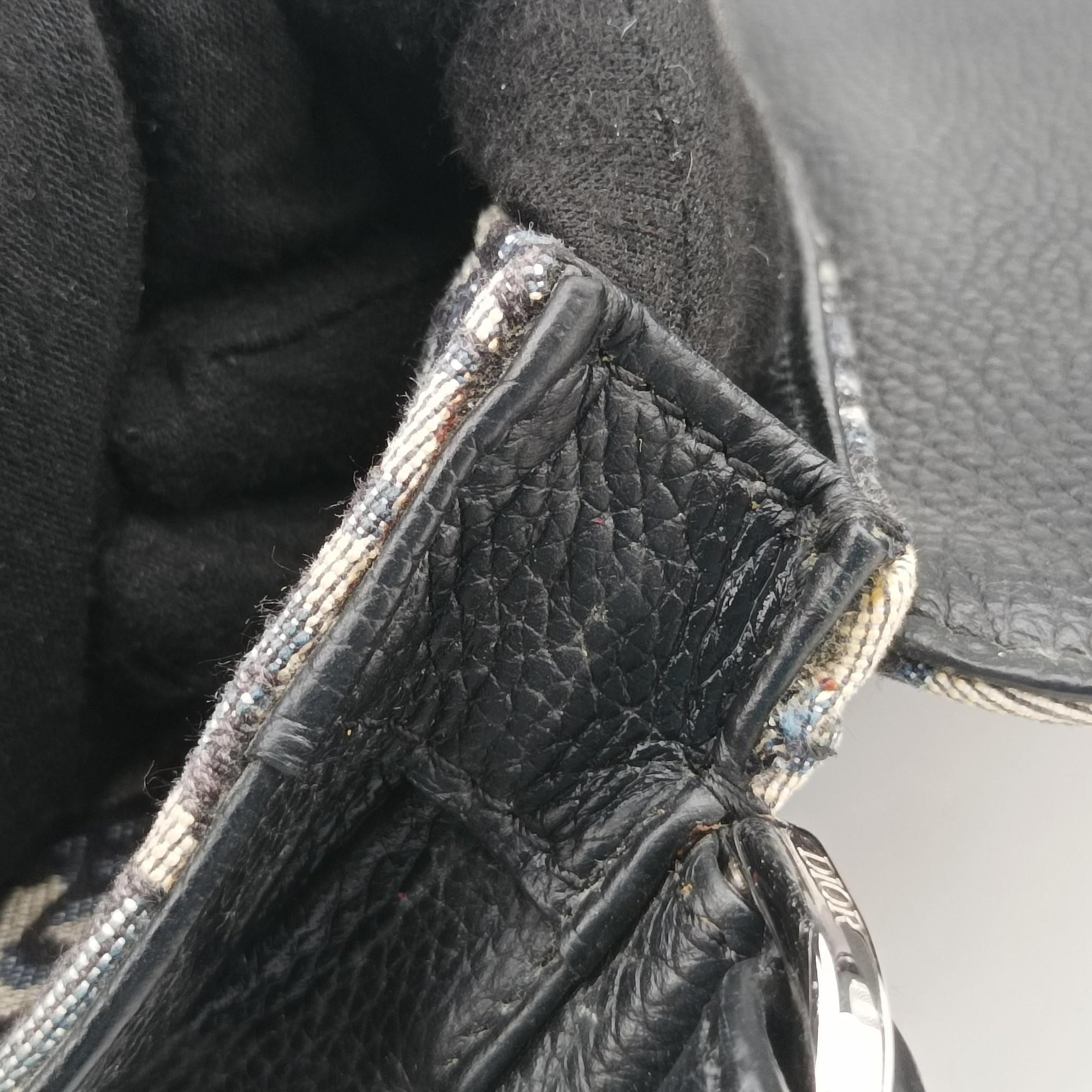 Pre-owned Christian Dior Saddle Pouch Navy×Black Jacquard×Leather  bum bag/waist bag | stylenewstar