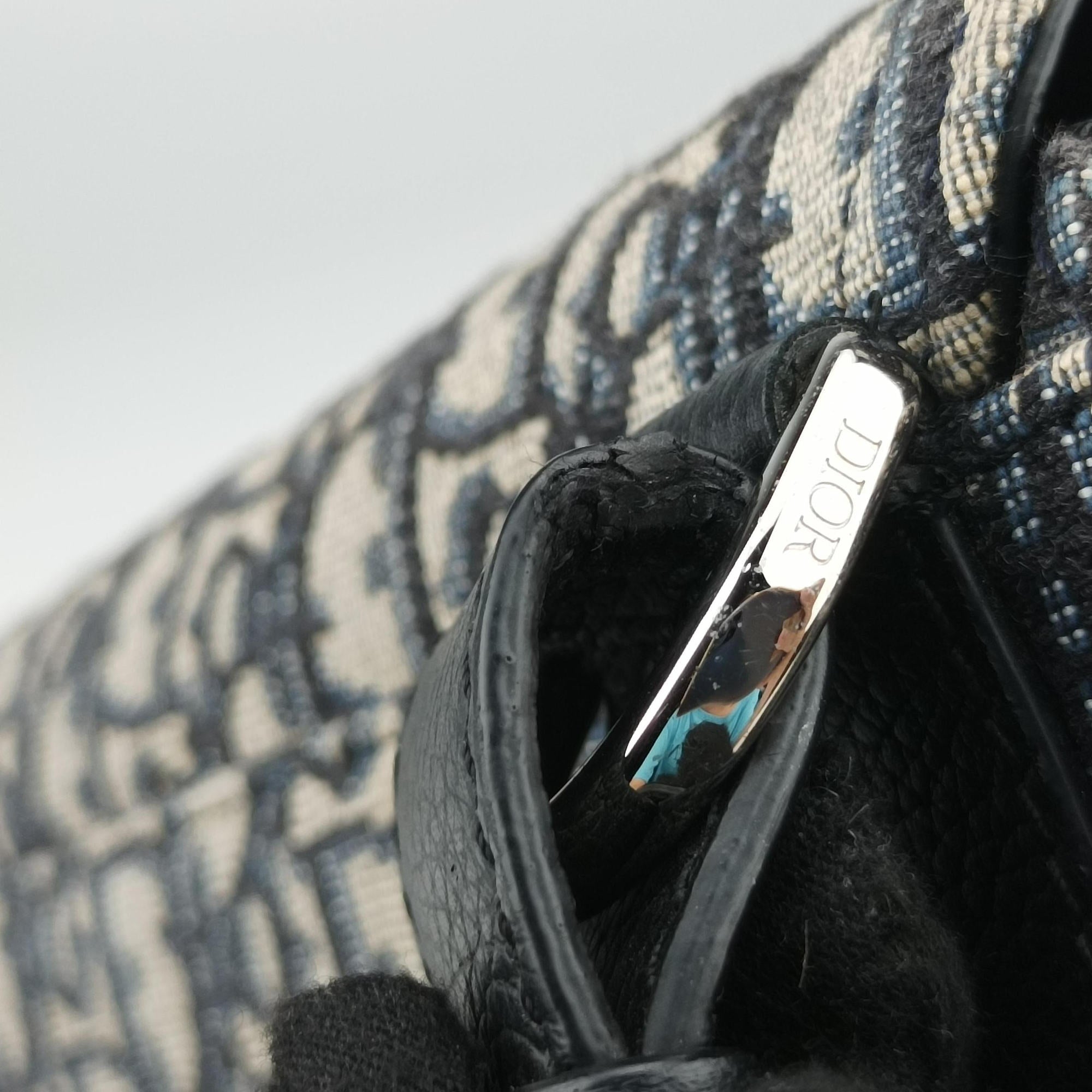 Pre-owned Christian Dior Saddle Pouch Navy×Black Jacquard×Leather  bum bag/waist bag | stylenewstar