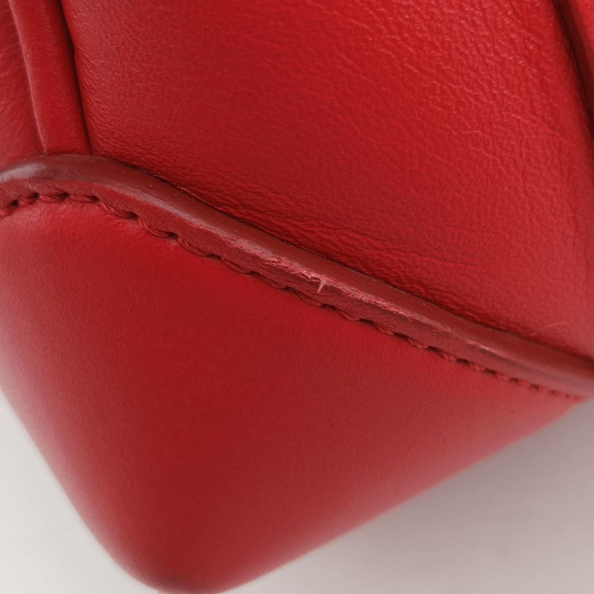 Pre-owned Givenchy Lucrezia MINI Red Leather  shoulderbag | stylenewstar