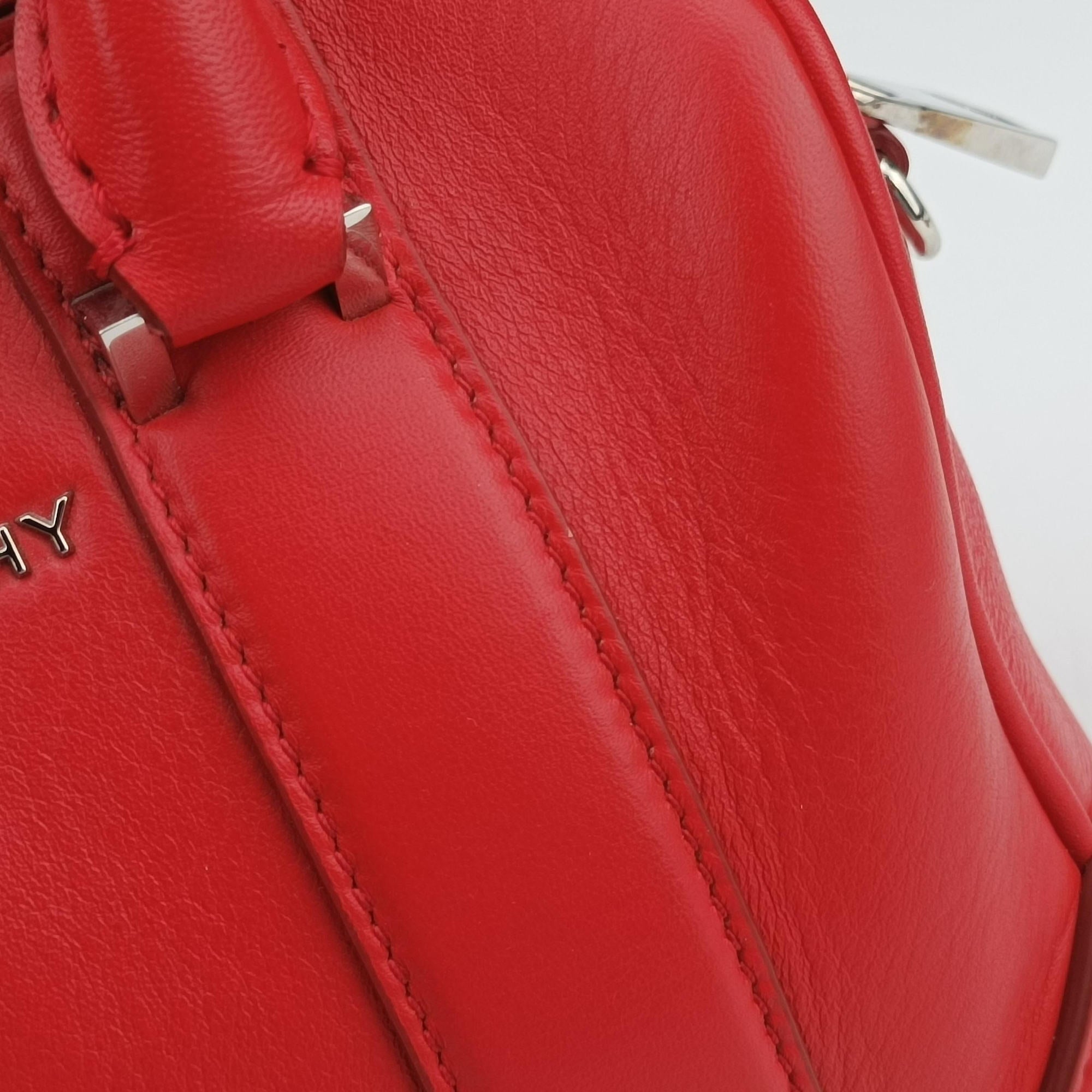 Pre-owned Givenchy Lucrezia MINI Red Leather  shoulderbag | stylenewstar