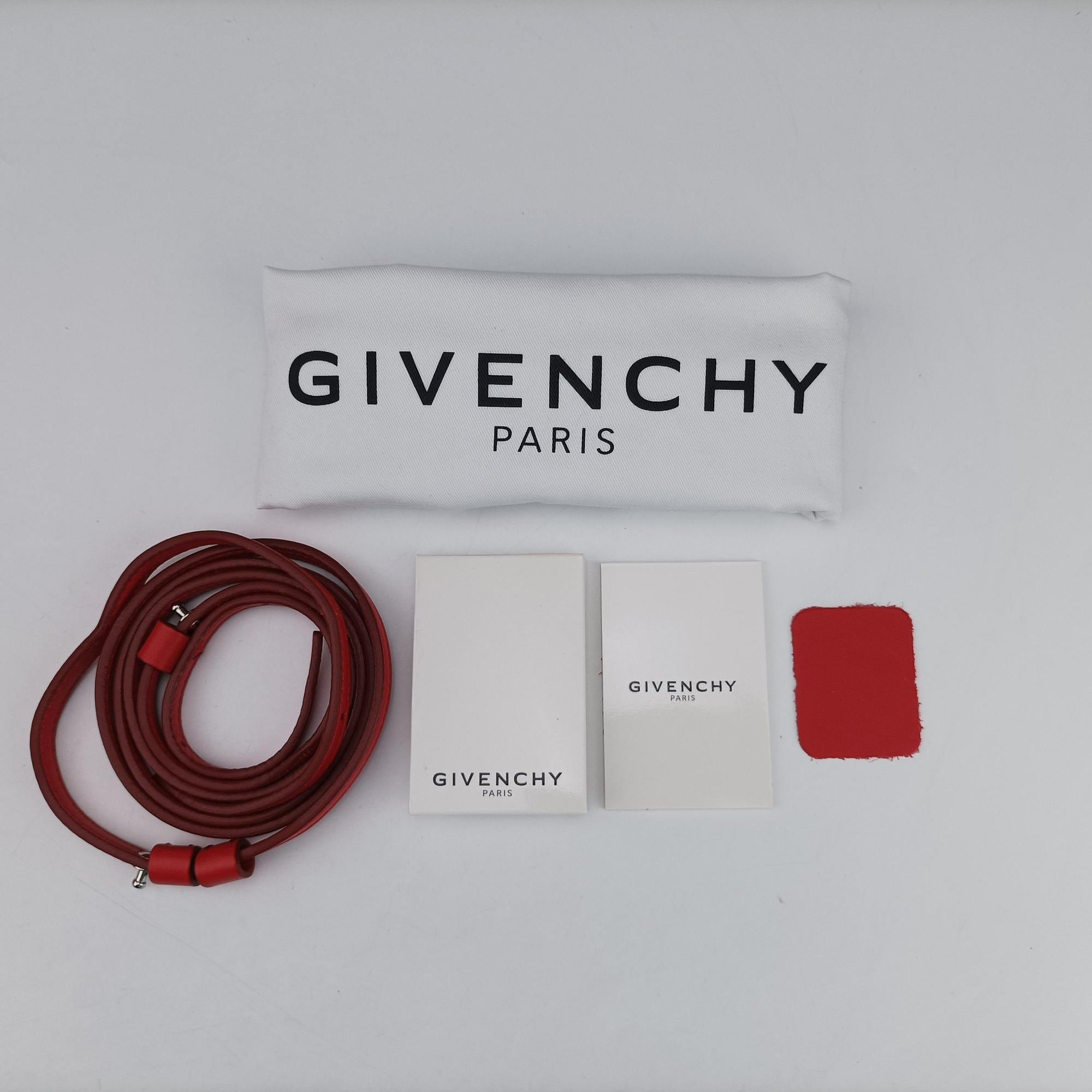 Pre-owned Givenchy Lucrezia MINI Red Leather  shoulderbag | stylenewstar