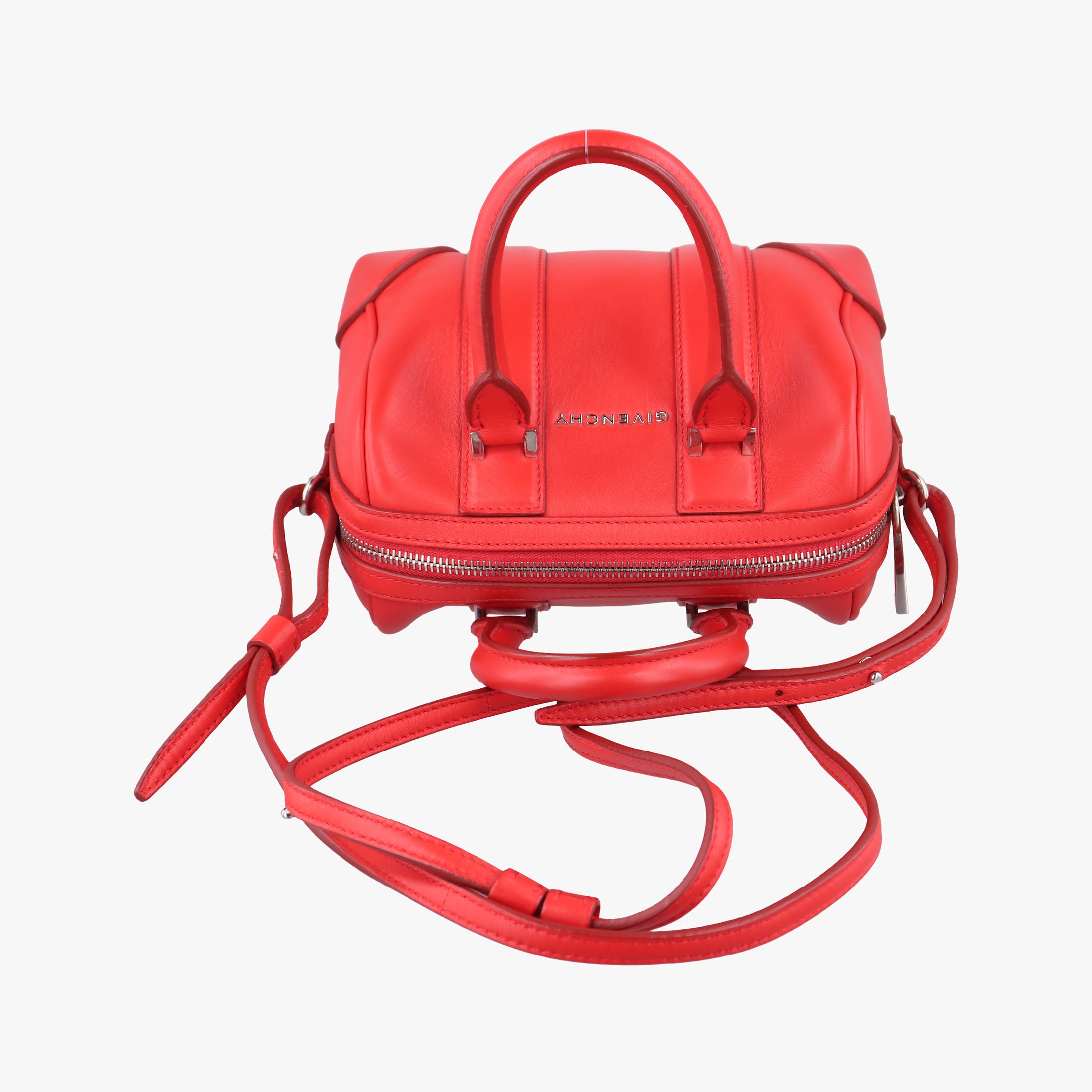 Pre-owned Givenchy Lucrezia MINI Red Leather  shoulderbag | stylenewstar