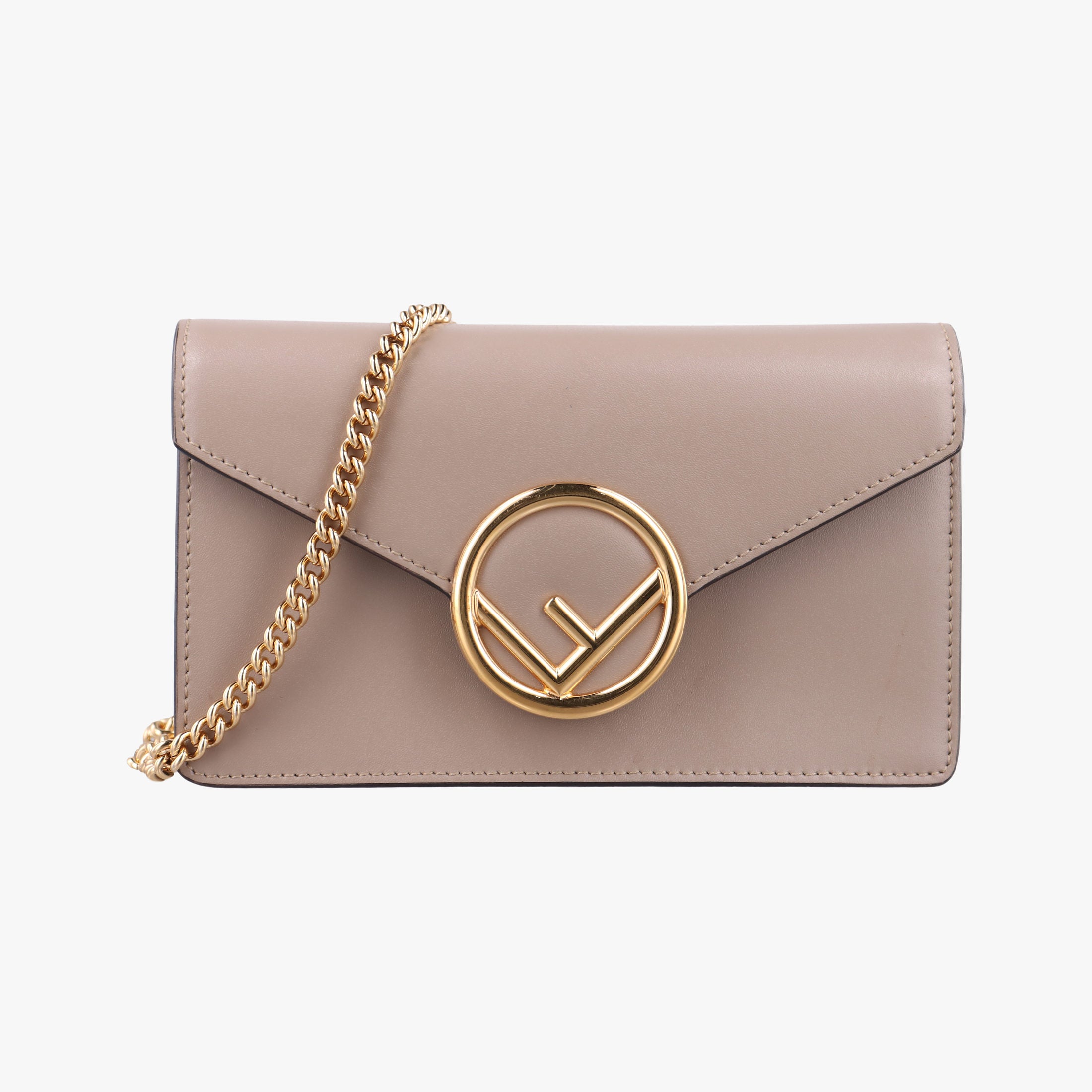 Pre-owned Fendi F is Beige Leather 8BM005 shoulderbag | stylenewstar