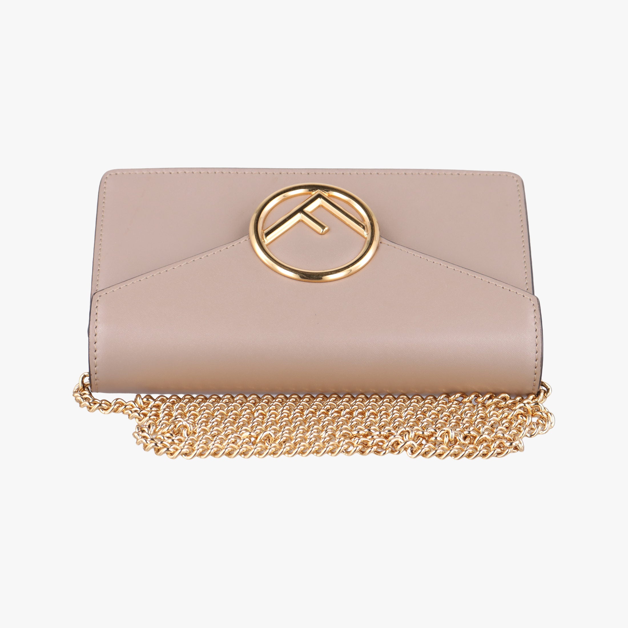 Pre-owned Fendi F is Beige Leather 8BM005 shoulderbag | stylenewstar