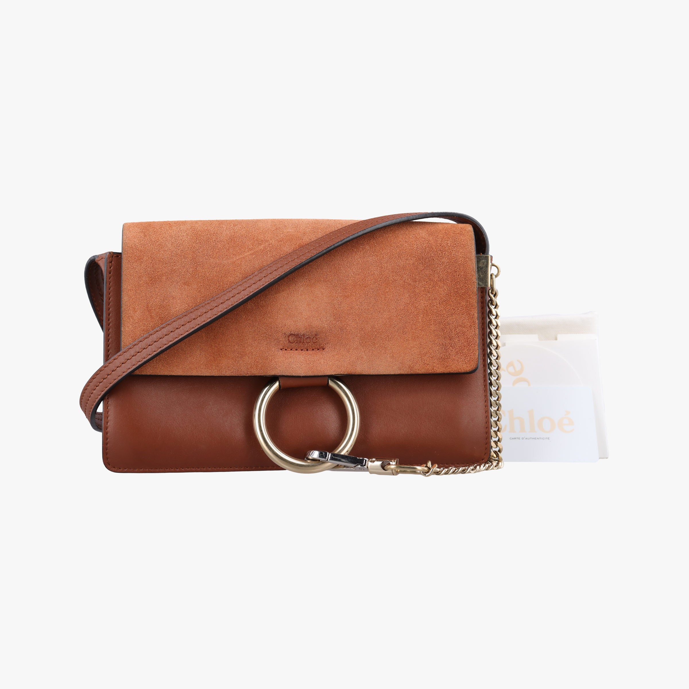 Pre-owned Chloe FAYE Brown Suede × leather  shoulderbag | stylenewstar