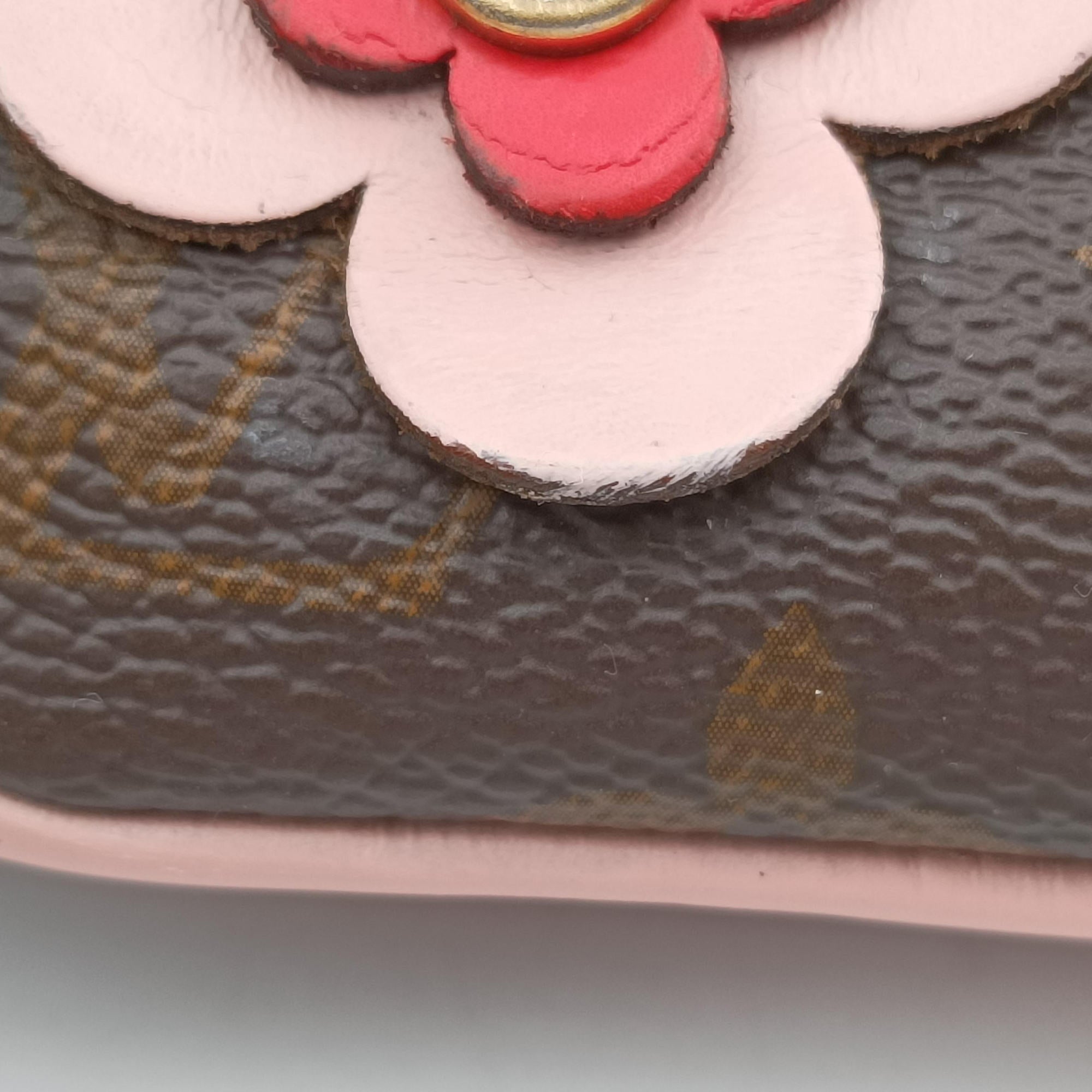 Pre-owned Louis Vuitton Pochette Double Zip Blooming Flowers brown×multicolor Monogram Canvas×calf leather M63905 shoulderbag | stylenewstar