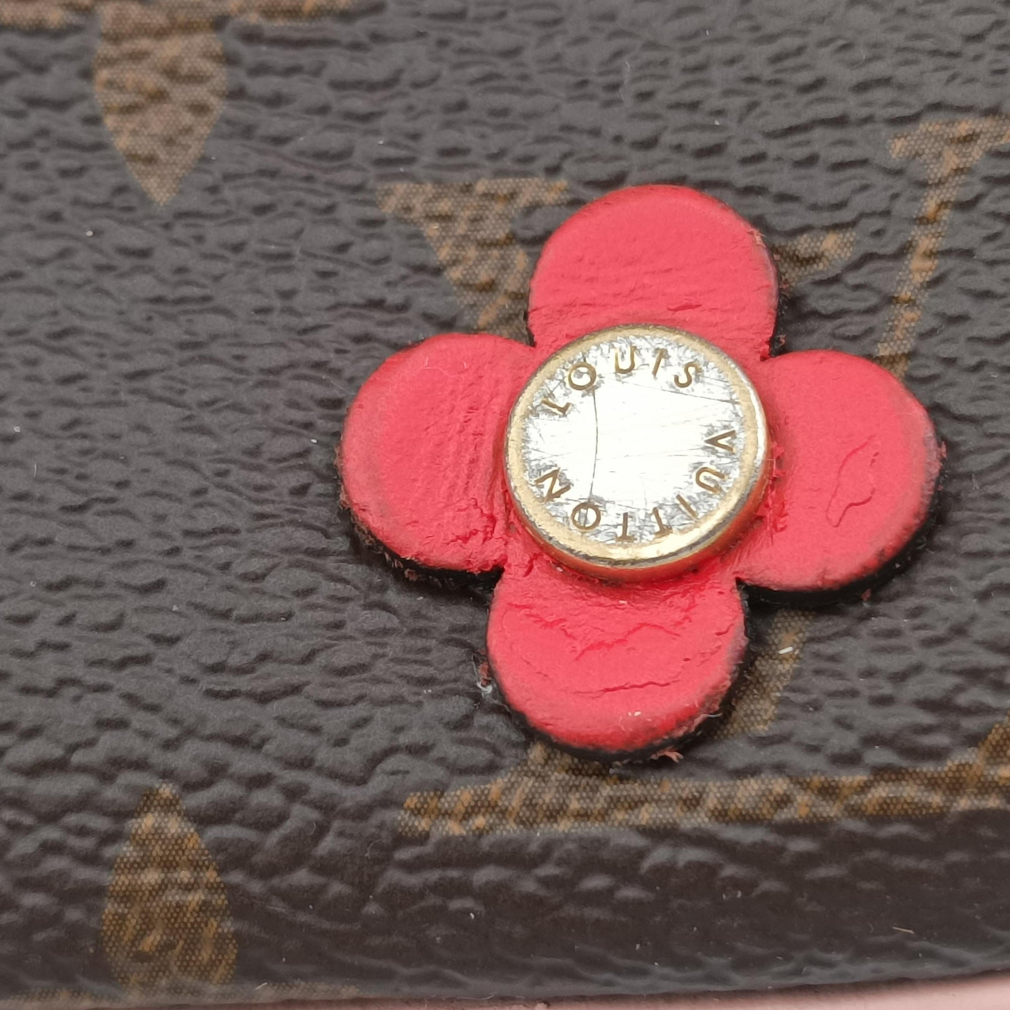 Pre-owned Louis Vuitton Pochette Double Zip Blooming Flowers brown×multicolor Monogram Canvas×calf leather M63905 shoulderbag | stylenewstar