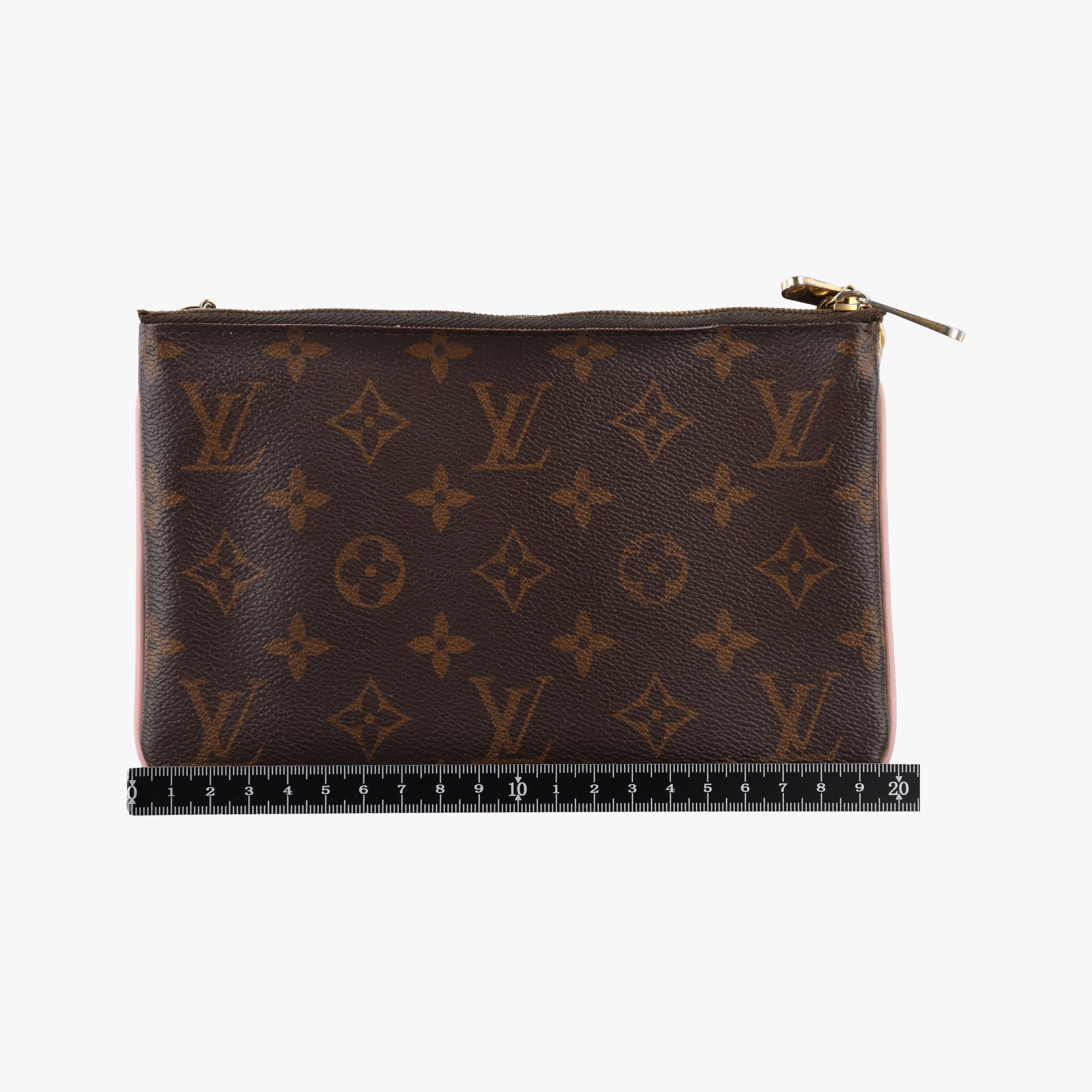 Pre-owned Louis Vuitton Pochette Double Zip Blooming Flowers brown×multicolor Monogram Canvas×calf leather M63905 shoulderbag | stylenewstar