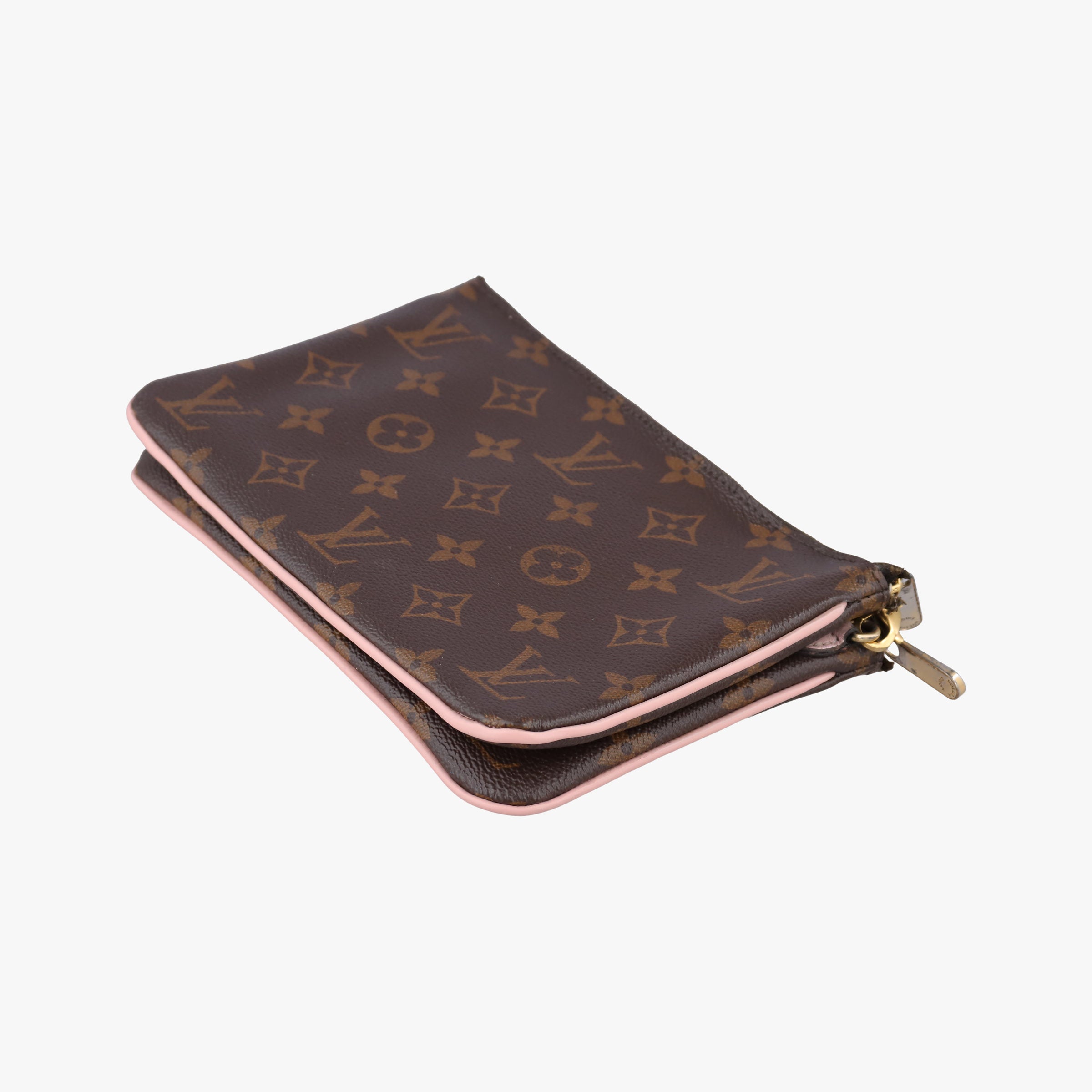 Pre-owned Louis Vuitton Pochette Double Zip Blooming Flowers brown×multicolor Monogram Canvas×calf leather M63905 shoulderbag | stylenewstar