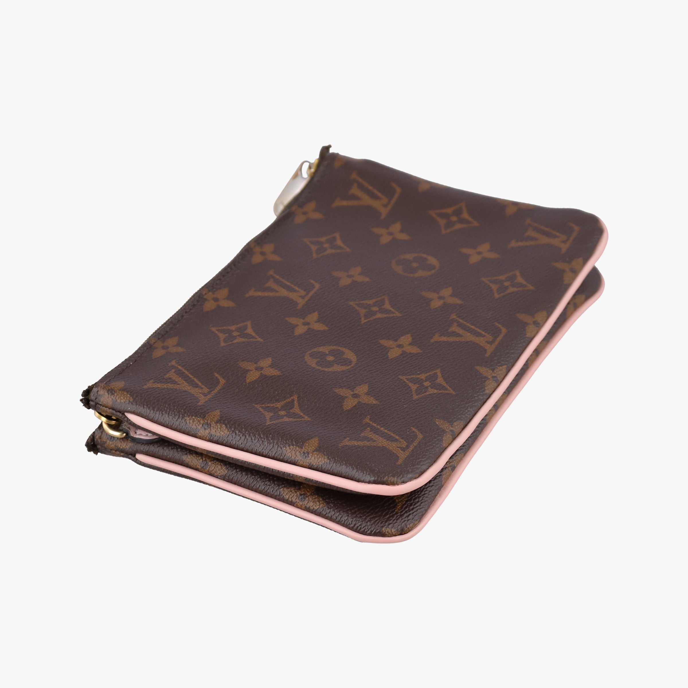 Pre-owned Louis Vuitton Pochette Double Zip Blooming Flowers brown×multicolor Monogram Canvas×calf leather M63905 shoulderbag | stylenewstar