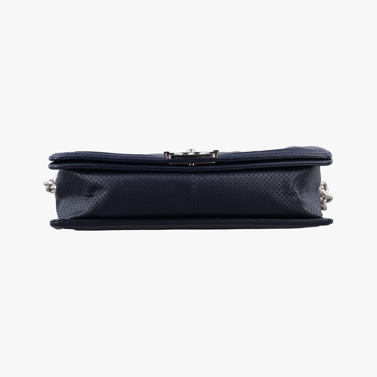 Vintage Chanel Boy Chanel Matelasse Coco Mark Navy lambskin A90164 shoulderbag | stylenewstar