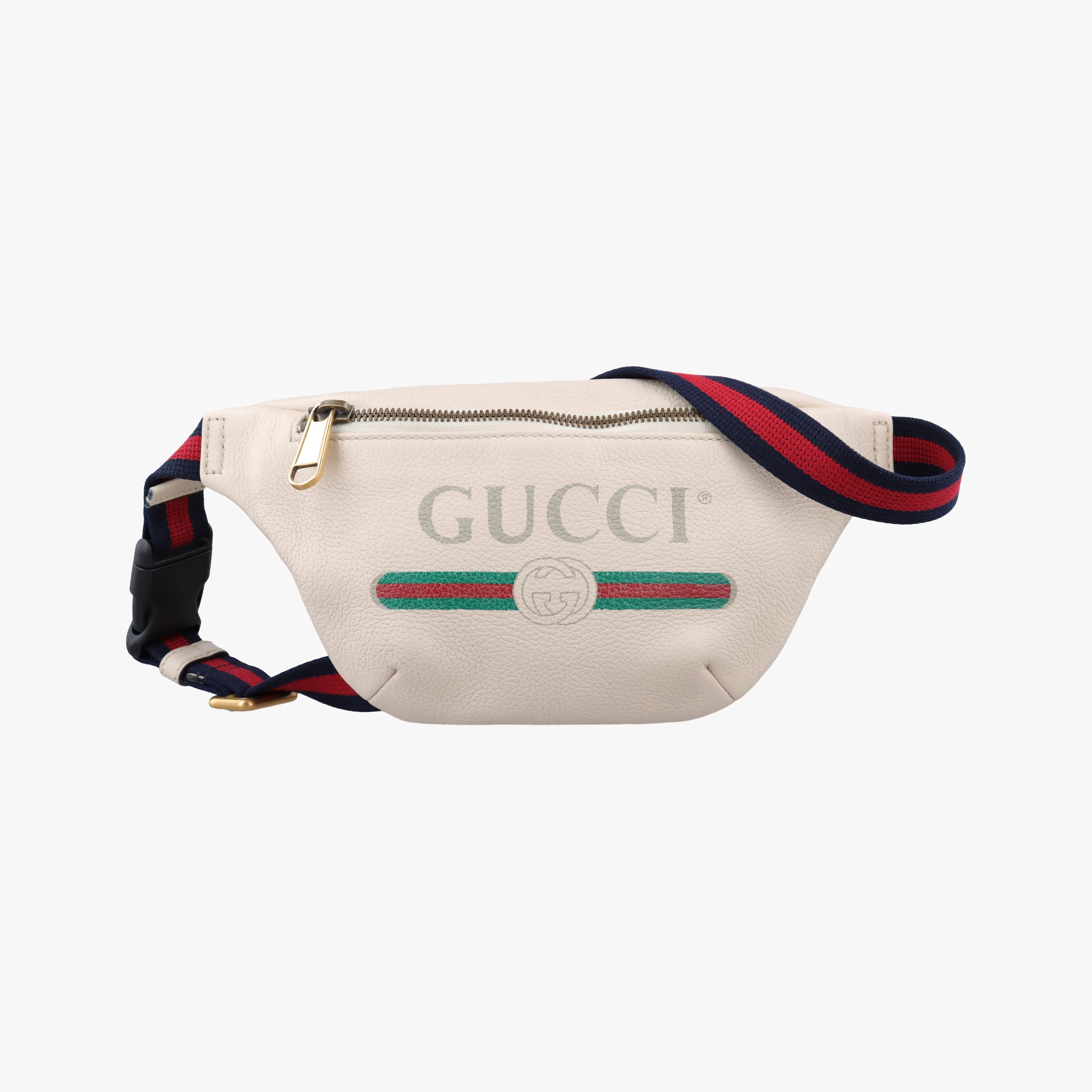 Pre-owned Gucci Print White Leather 527792 bum bag/waist bag | stylenewstar