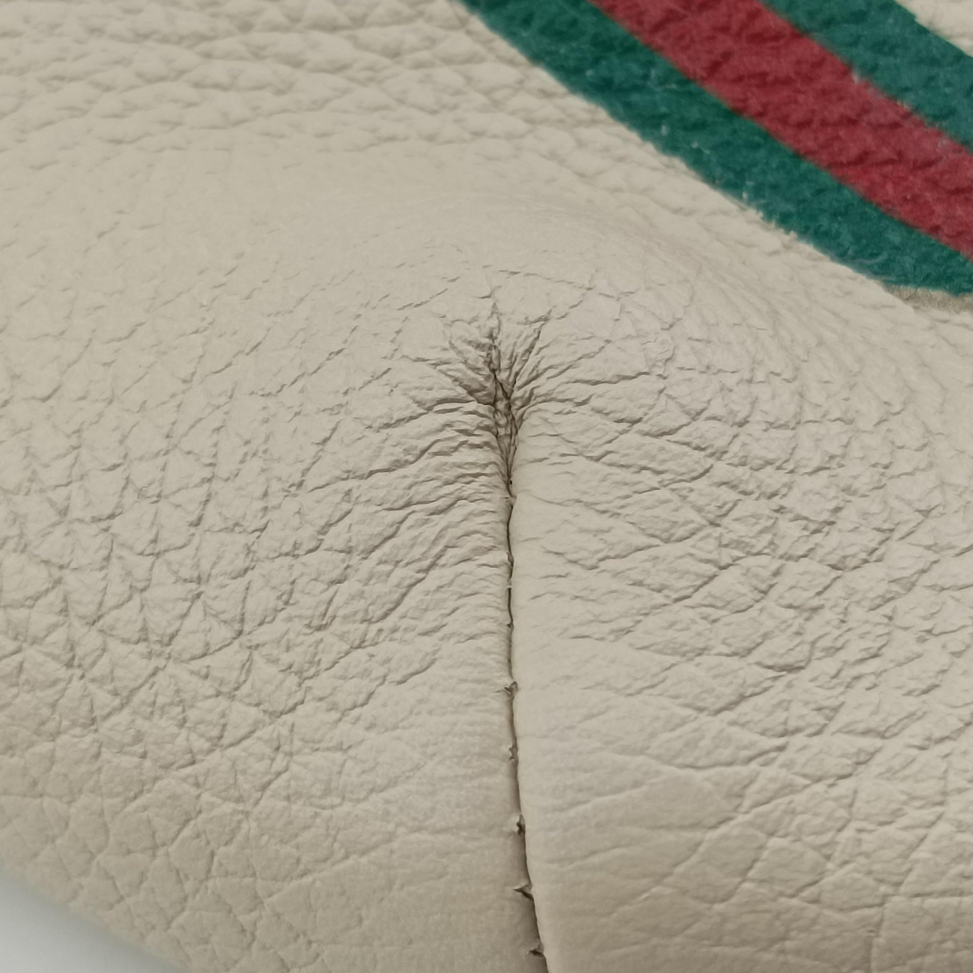 Pre-owned Gucci Print White Leather 527792 bum bag/waist bag | stylenewstar