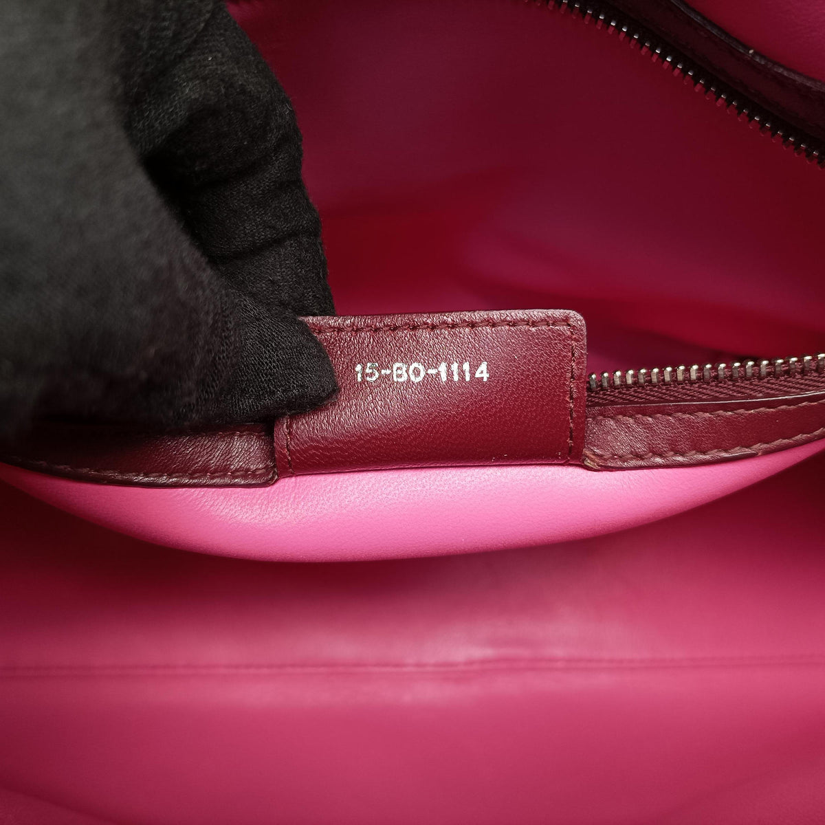 Pre-owned Christian Dior Lady Dior Pink × Bordeaux × Rose Red lambskin  handbag | stylenewstar