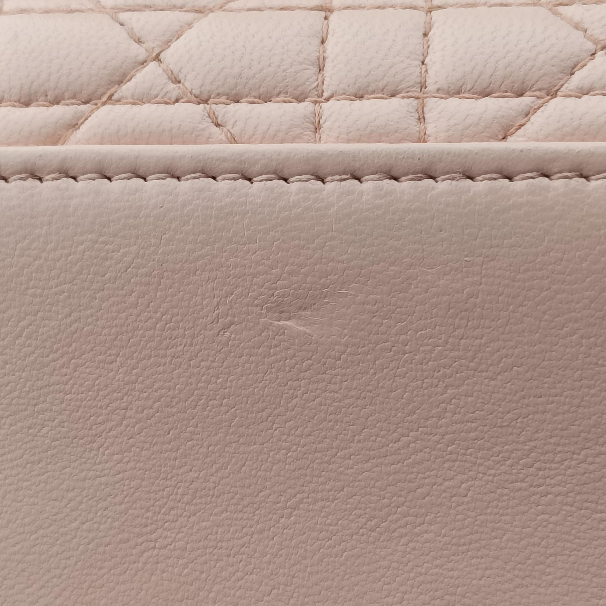 Pre-owned Christian Dior Lady Dior Pink × Bordeaux × Rose Red lambskin  handbag | stylenewstar