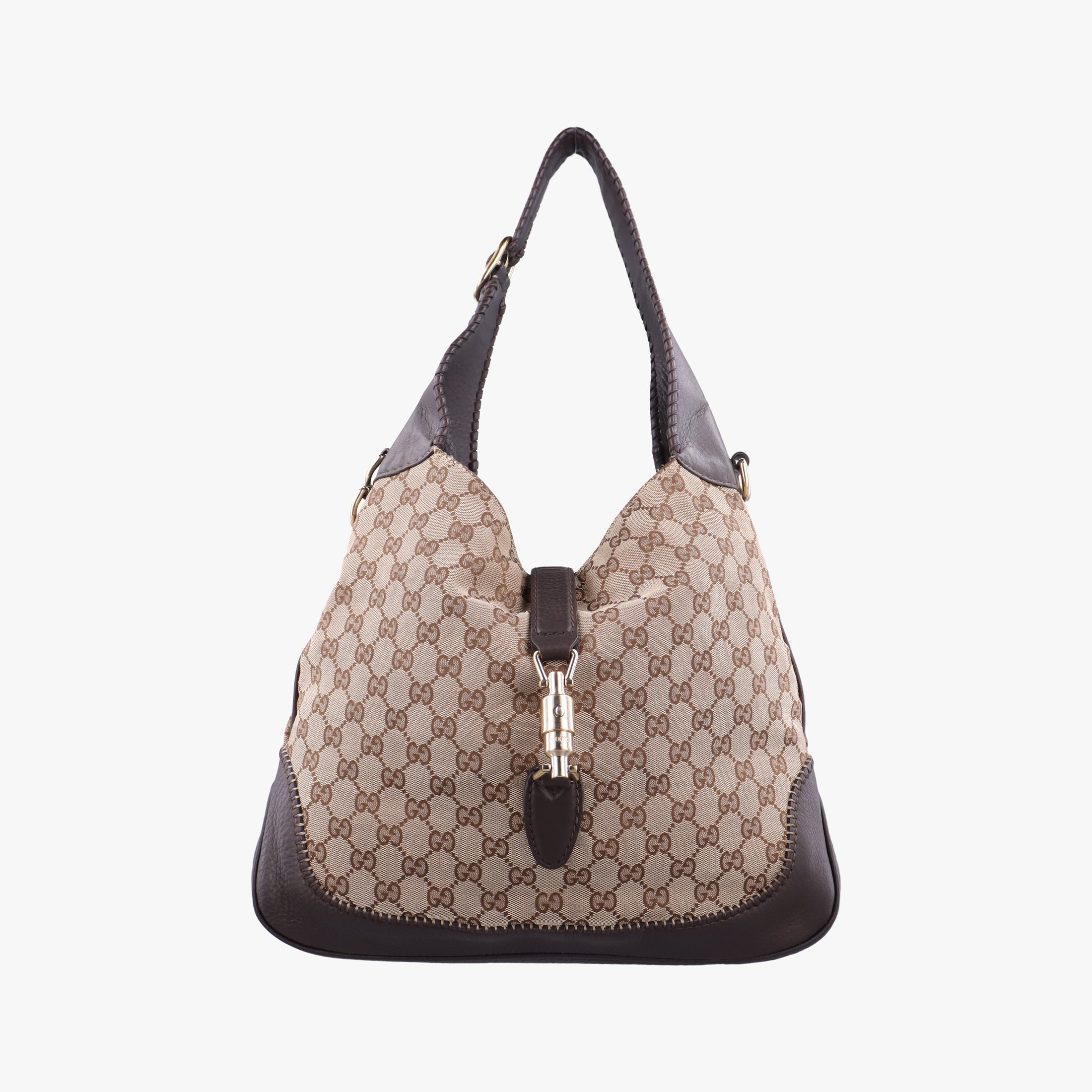 Pre-owned Gucci New Jackie Brown×Black Canvas×Leather 246907 shoulderbag | stylenewstar