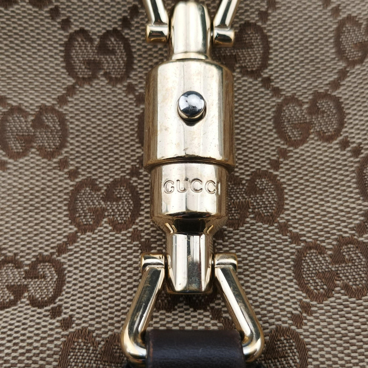 Pre-owned Gucci New Jackie Brown×Black Canvas×Leather 246907 shoulderbag | stylenewstar