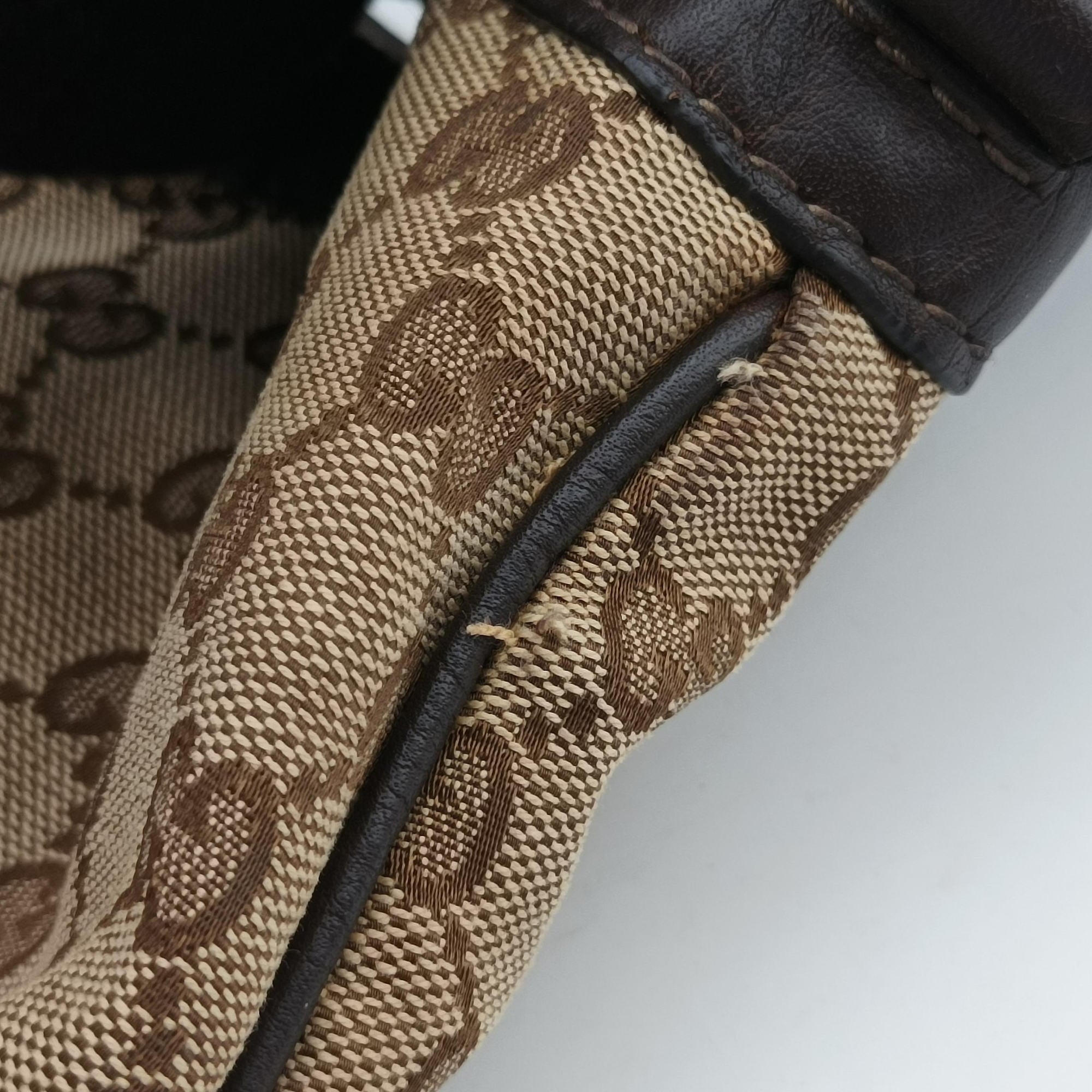 Pre-owned Gucci New Jackie Brown×Black Canvas×Leather 246907 shoulderbag | stylenewstar