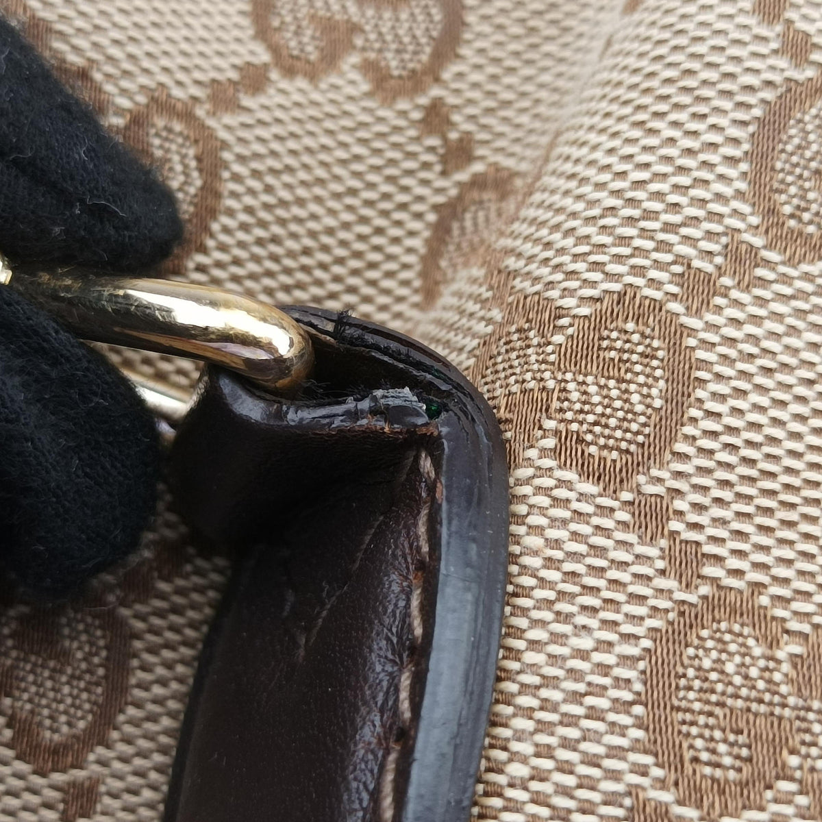 Pre-owned Gucci New Jackie Brown×Black Canvas×Leather 246907 shoulderbag | stylenewstar