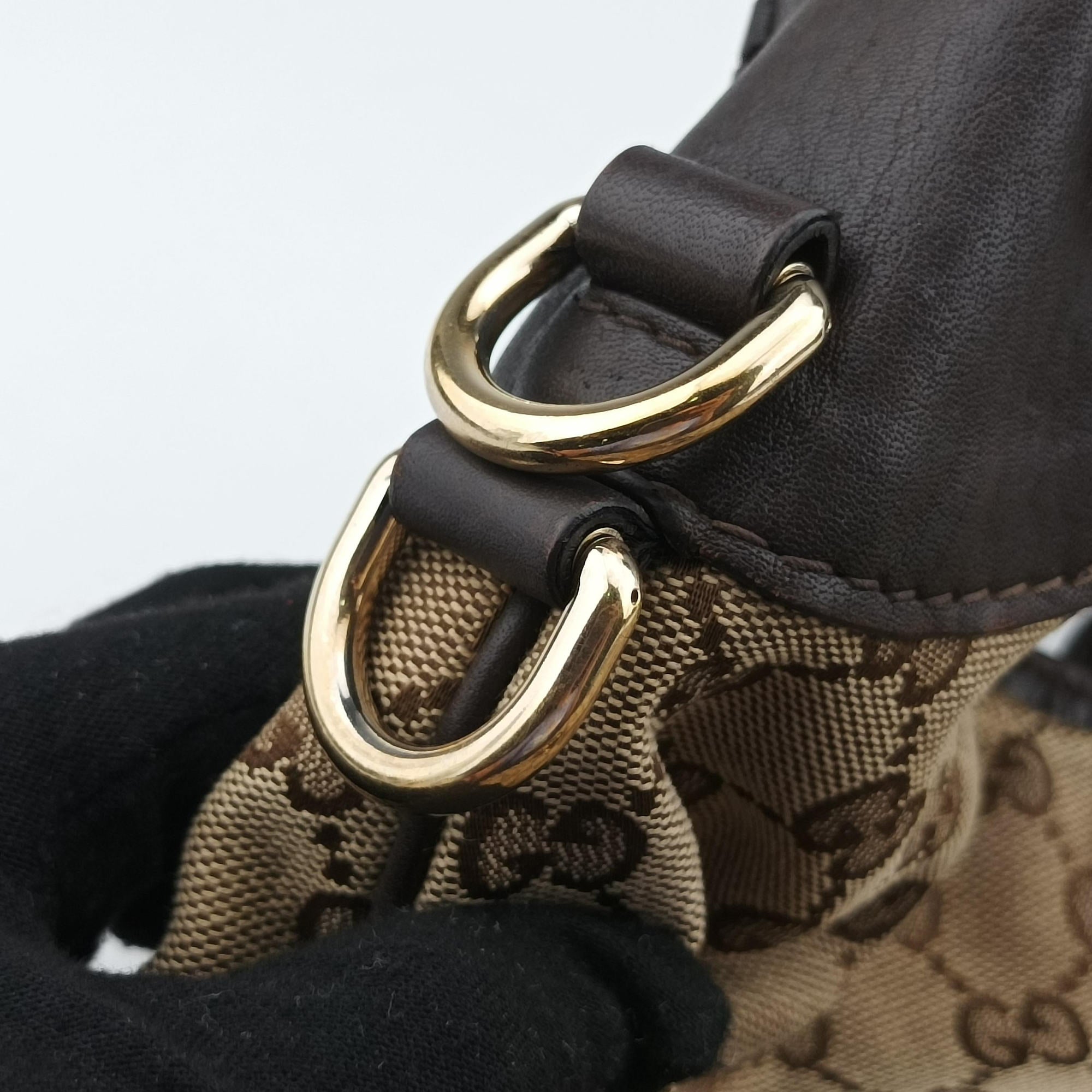 Pre-owned Gucci New Jackie Brown×Black Canvas×Leather 246907 shoulderbag | stylenewstar
