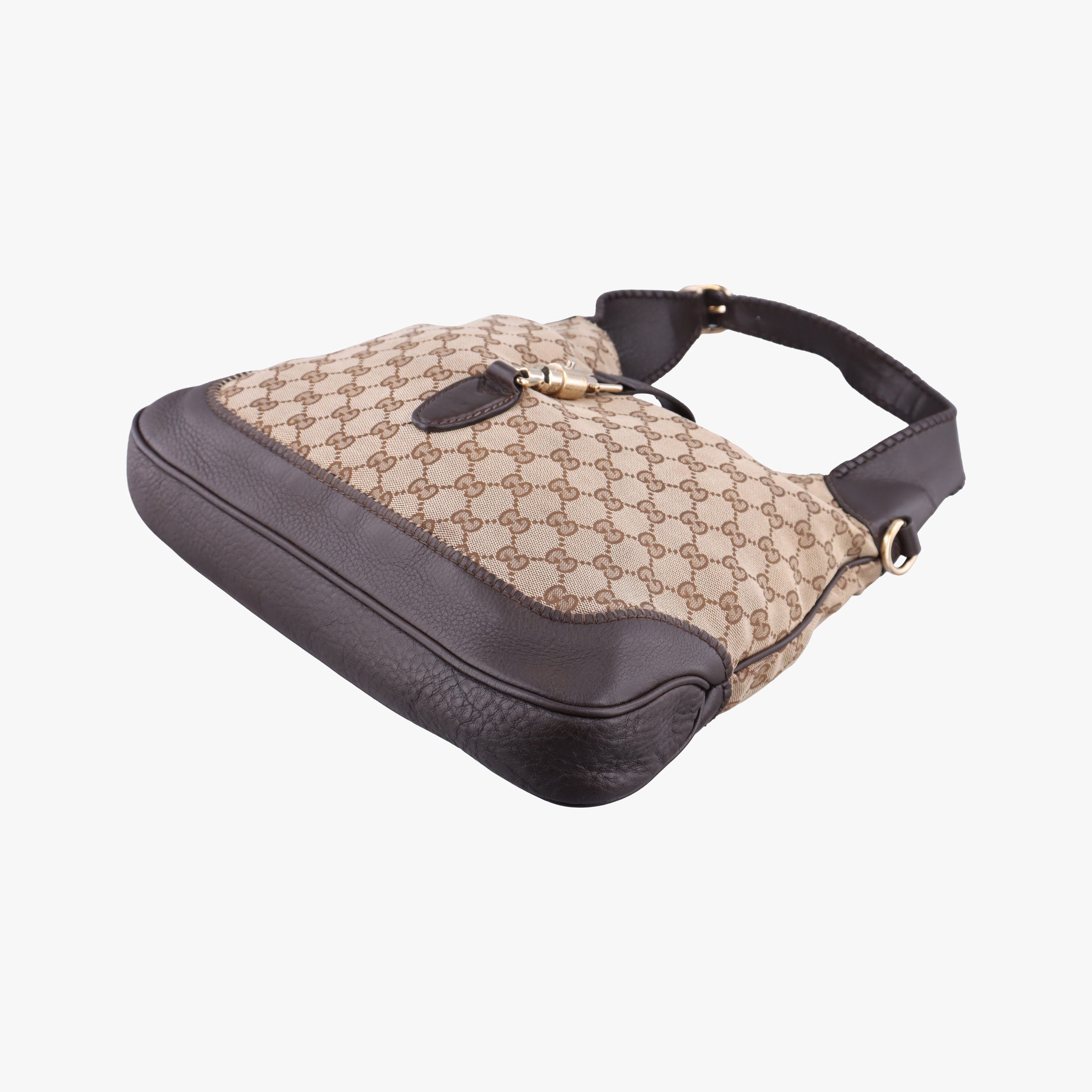 Pre-owned Gucci New Jackie Brown×Black Canvas×Leather 246907 shoulderbag | stylenewstar