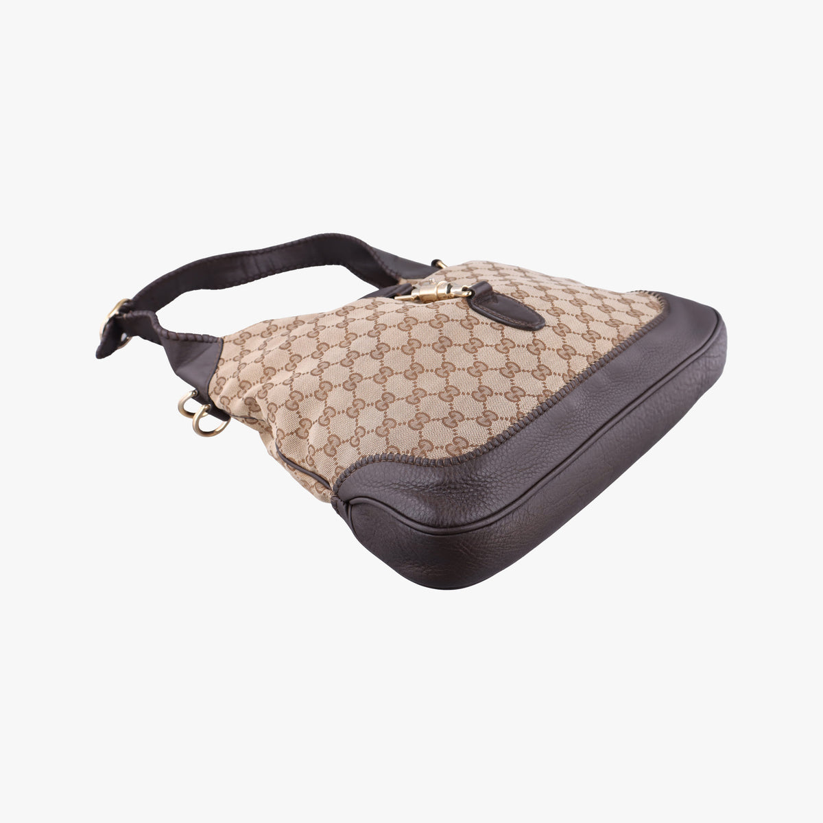 Pre-owned Gucci New Jackie Brown×Black Canvas×Leather 246907 shoulderbag | stylenewstar