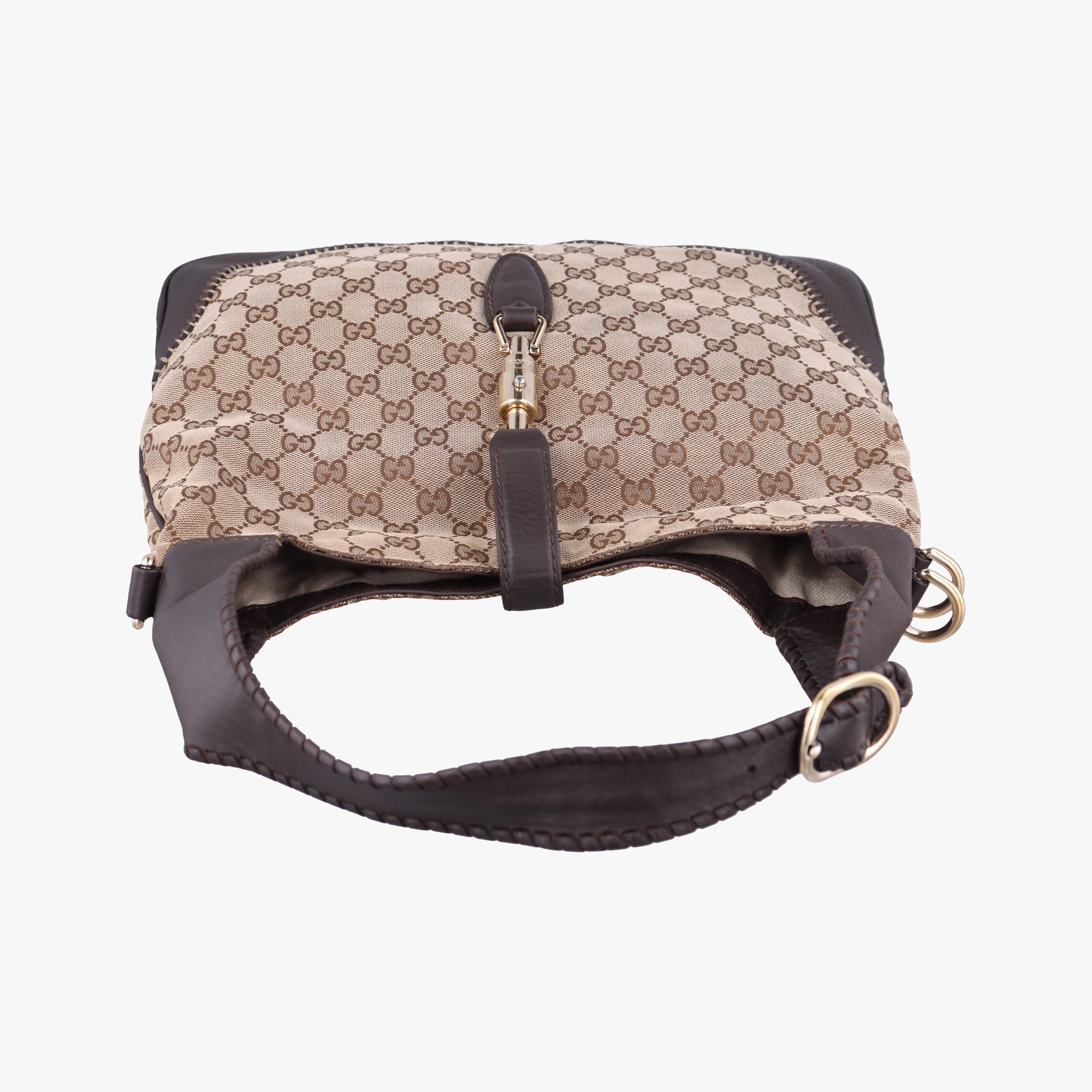 Pre-owned Gucci New Jackie Brown×Black Canvas×Leather 246907 shoulderbag | stylenewstar