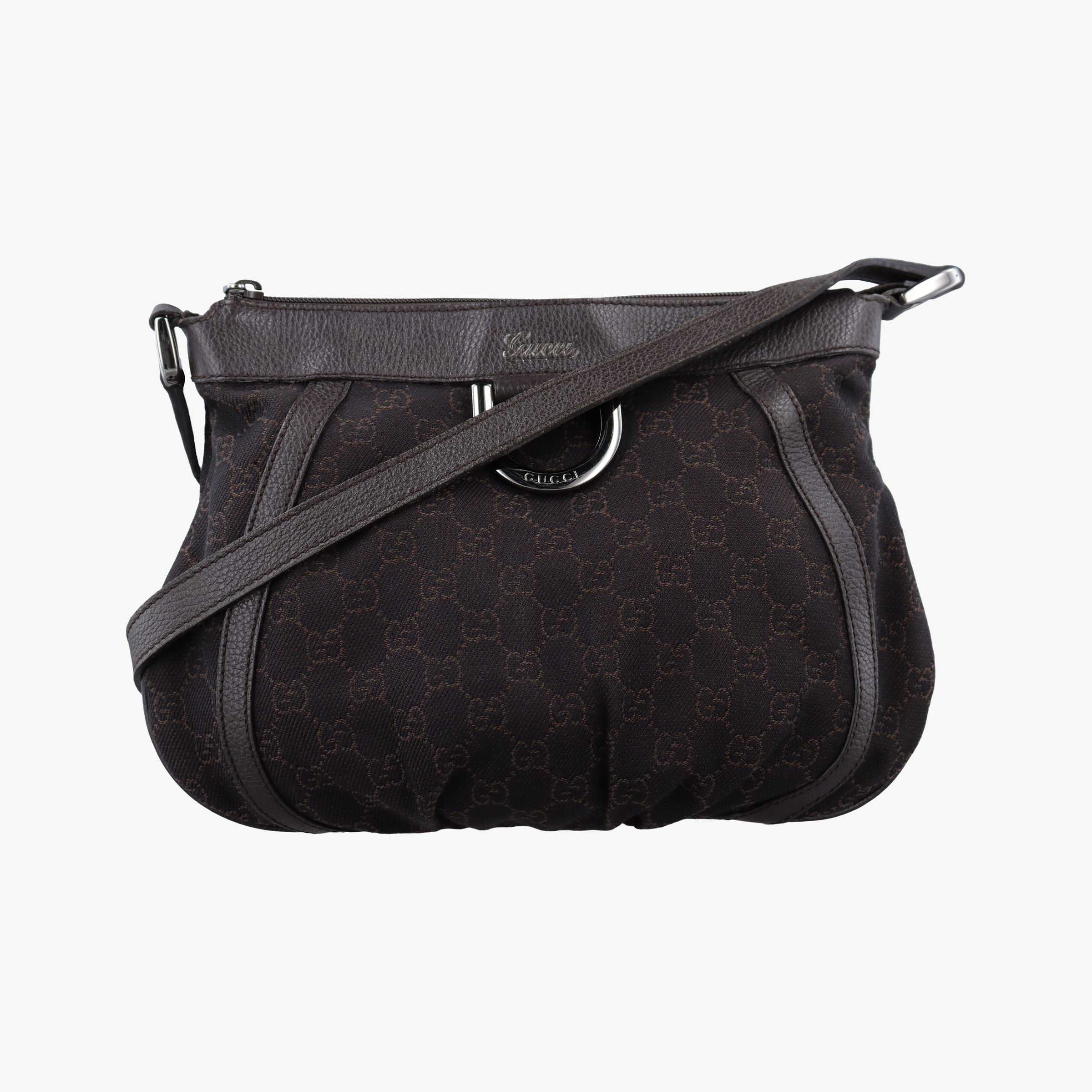 Pre-owned Gucci Abby Brown Canvas×Leather 265691 shoulderbag | stylenewstar