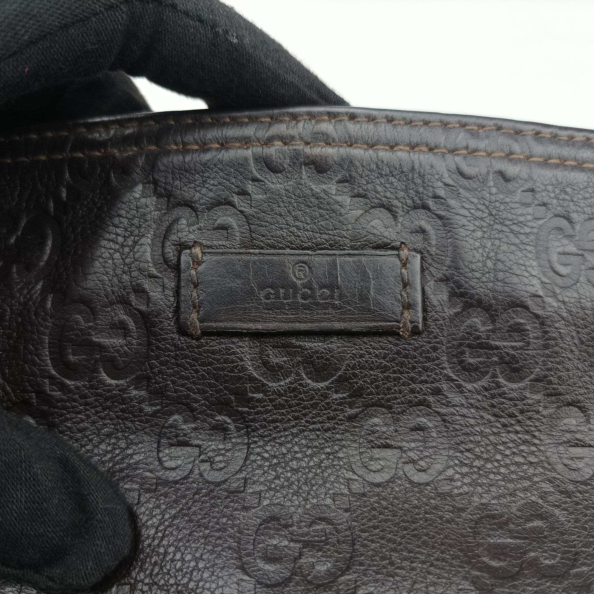Pre-owned Gucci GG Imprime messenger Brown leather 201446 shoulderbag | stylenewstar