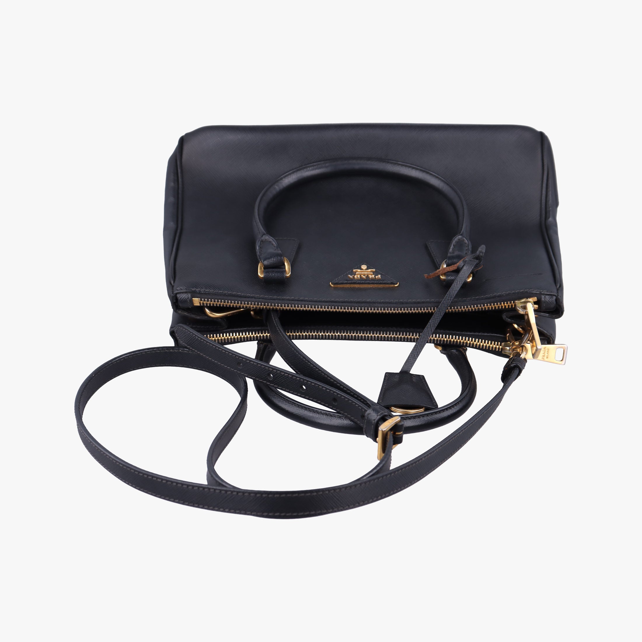 Vintage Prada Galleria Black SAFFIANO Leather BN2274 shoulderbag | stylenewstar