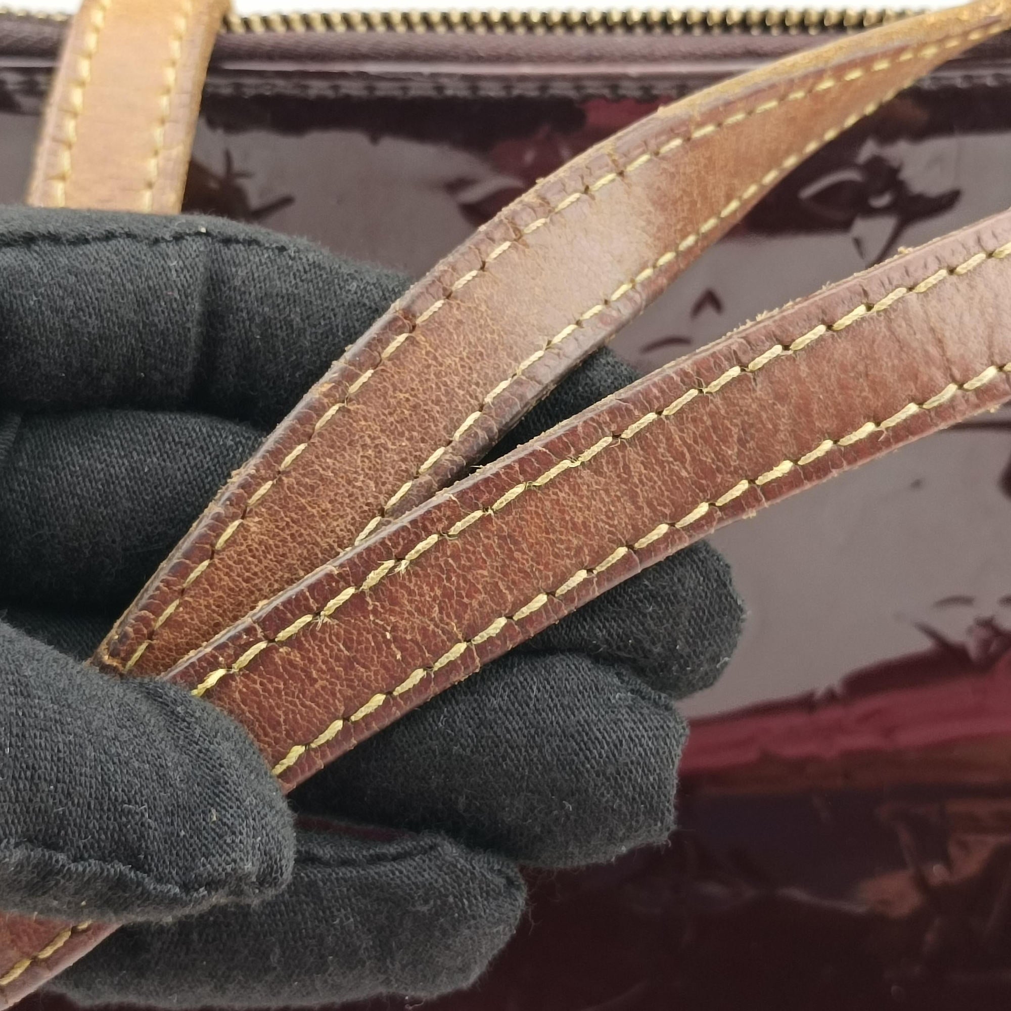 Pre-owned Louis Vuitton Bellevue GM Amarante Vernis M93589 handbag | stylenewstar
