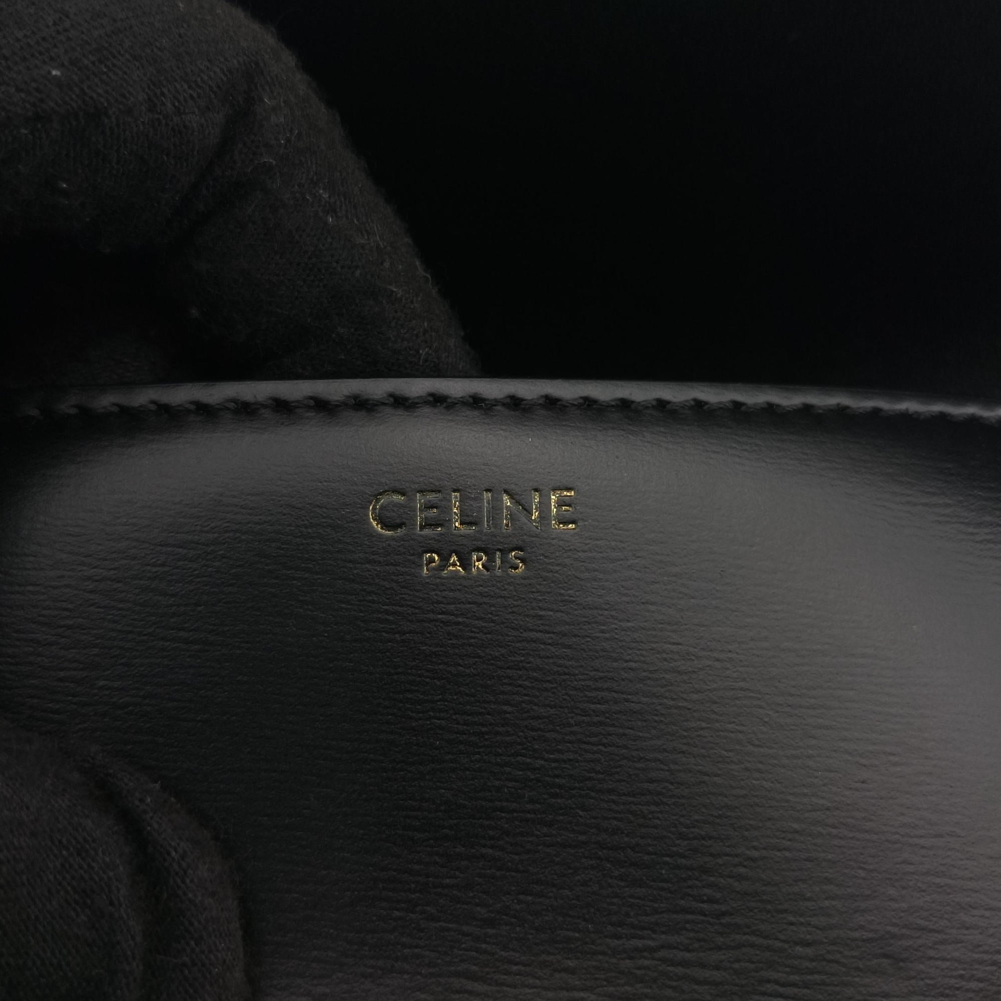Pre-owned Celine Teen Triomphe Black Leather  shoulderbag | stylenewstar