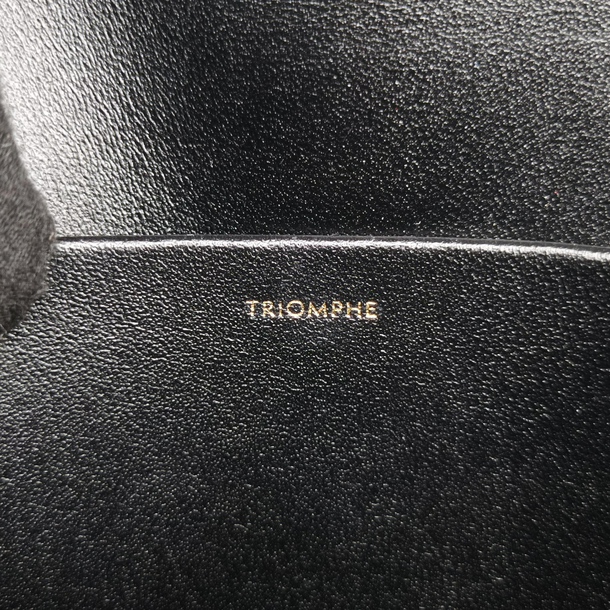 Pre-owned Celine Teen Triomphe Black Leather  shoulderbag | stylenewstar