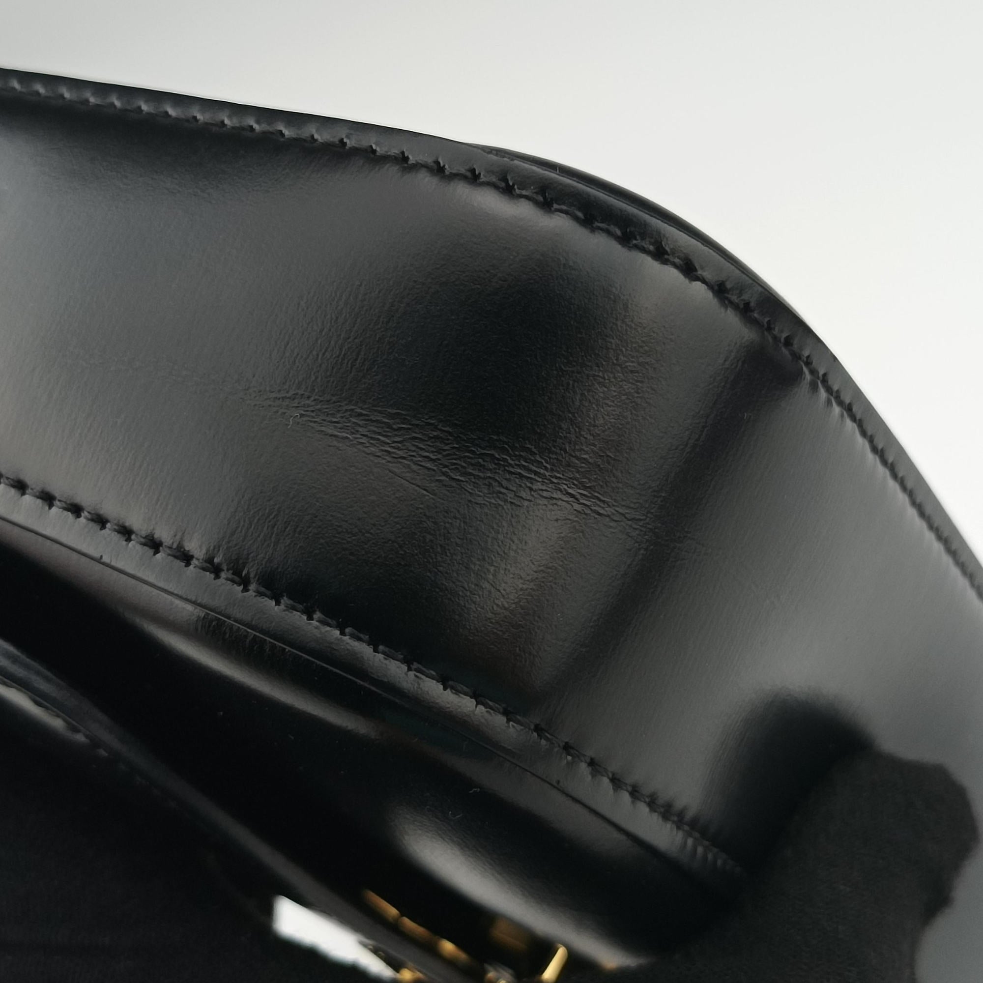 Pre-owned Celine Teen Triomphe Black Leather  shoulderbag | stylenewstar