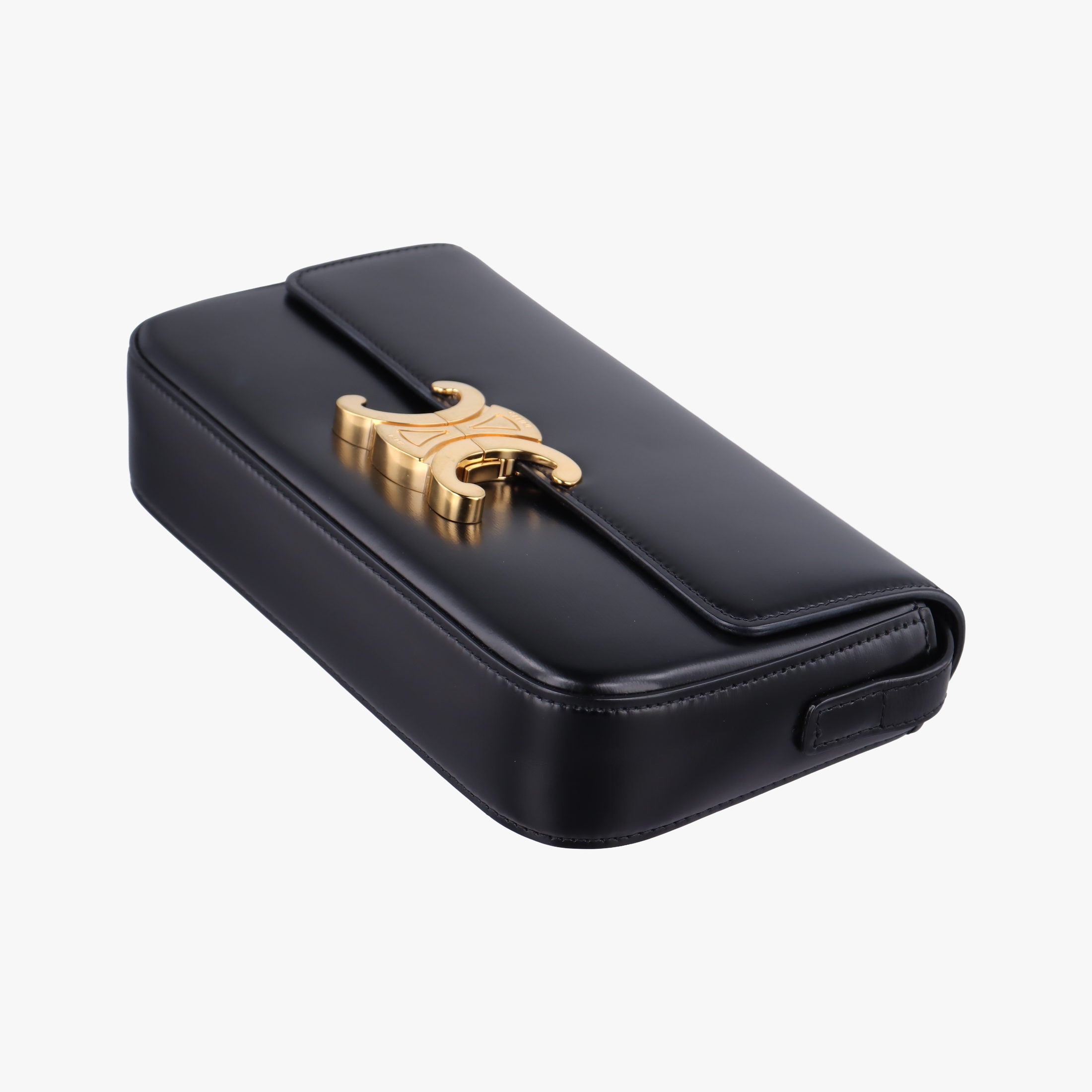 Pre-owned Celine Teen Triomphe Black Leather  shoulderbag | stylenewstar