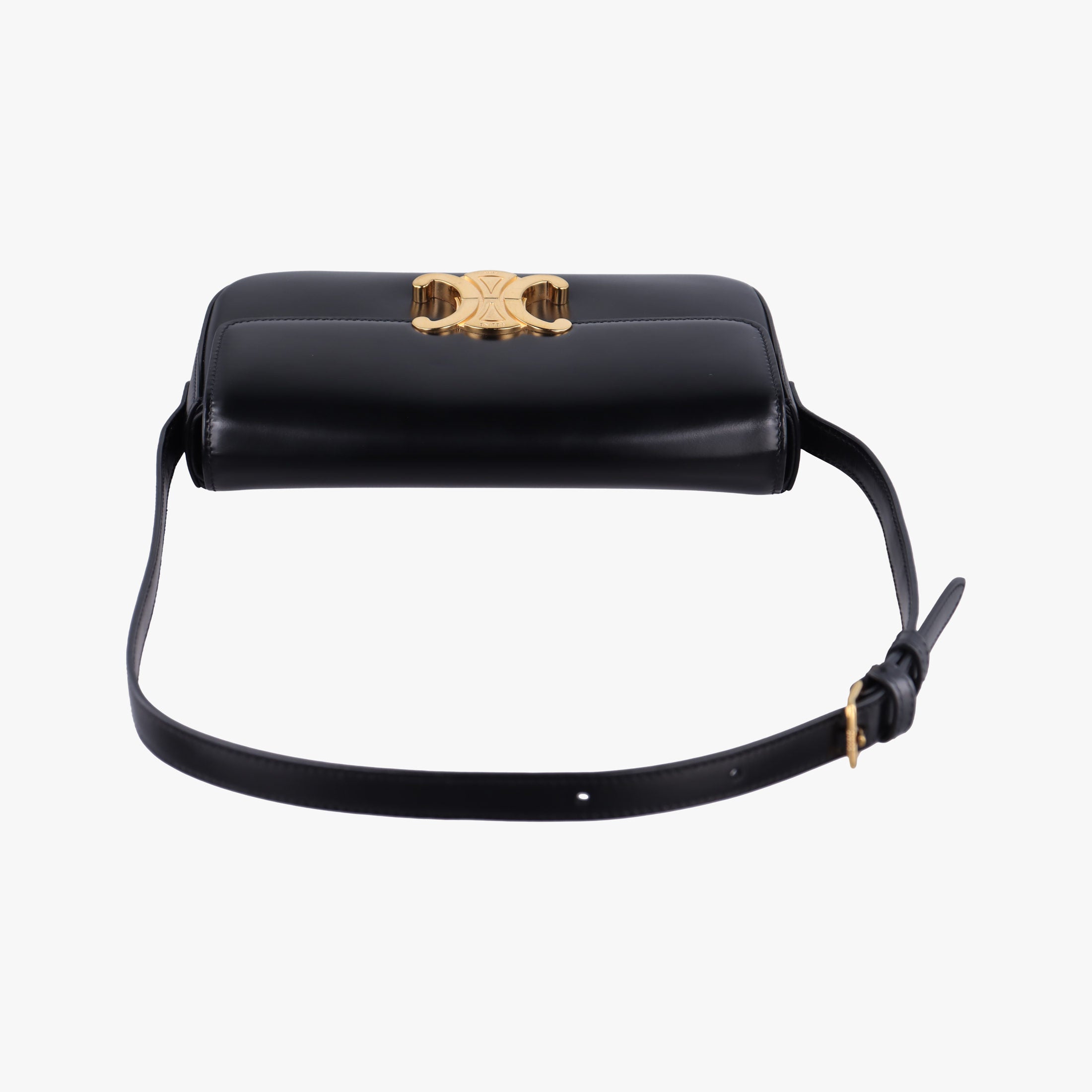 Pre-owned Celine Teen Triomphe Black Leather  shoulderbag | stylenewstar