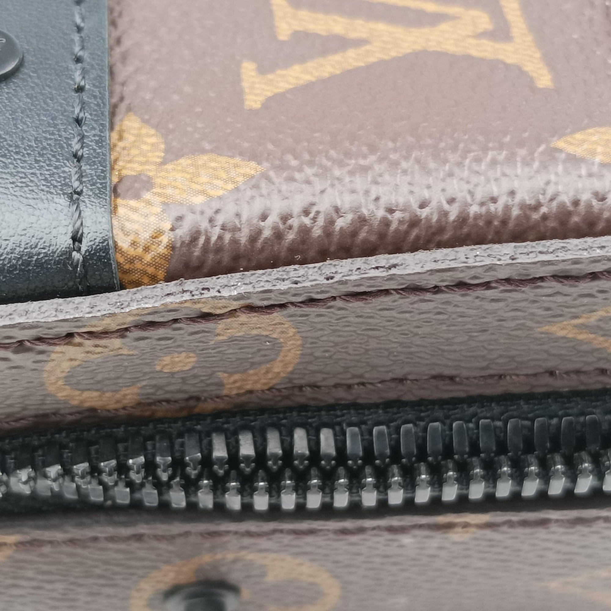 Pre-owned Louis Vuitton Handle Soft Trunk Brown×black Monogram Macassar×calf leather M45935 shoulderbag | stylenewstar