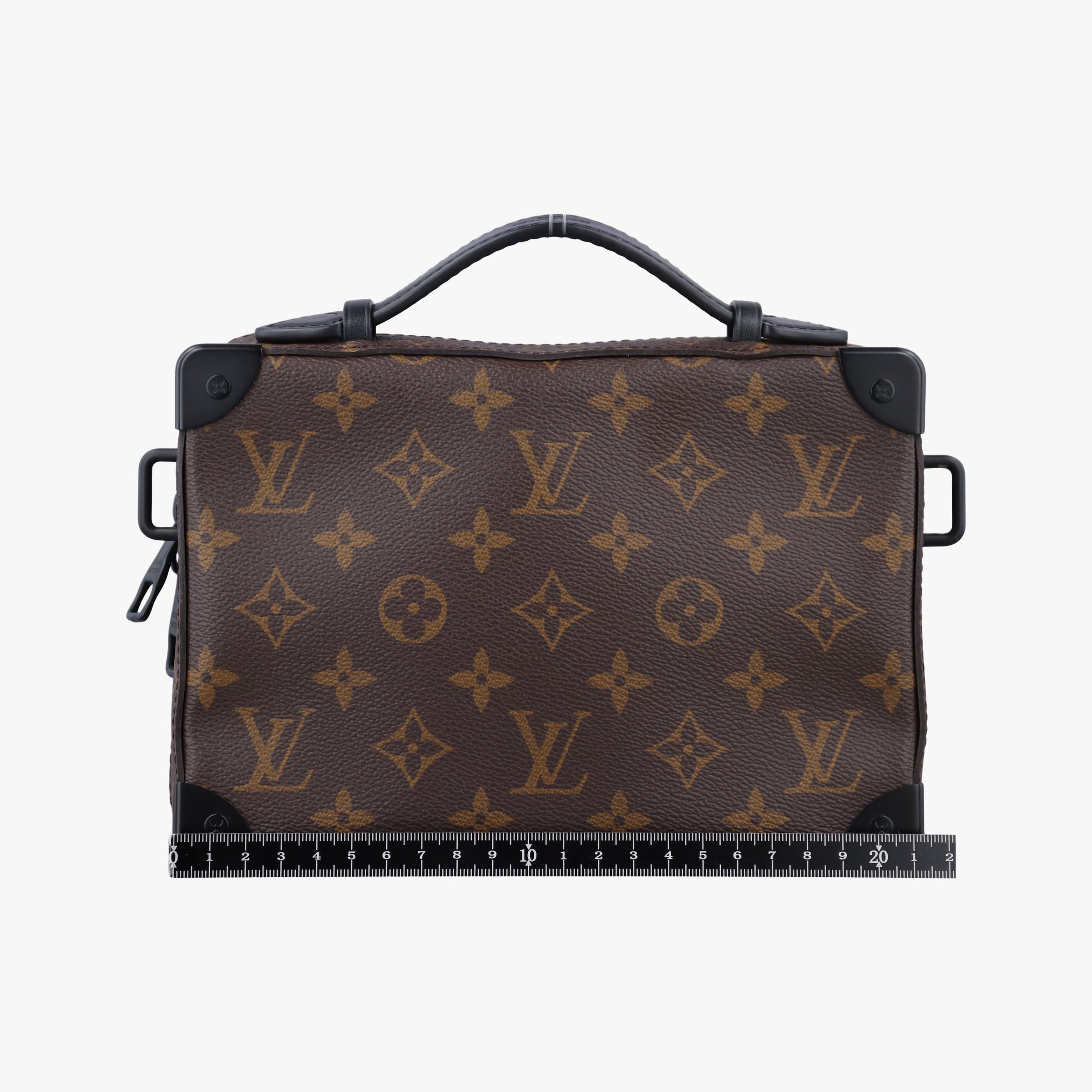 Pre-owned Louis Vuitton Handle Soft Trunk Brown×black Monogram Macassar×calf leather M45935 shoulderbag | stylenewstar