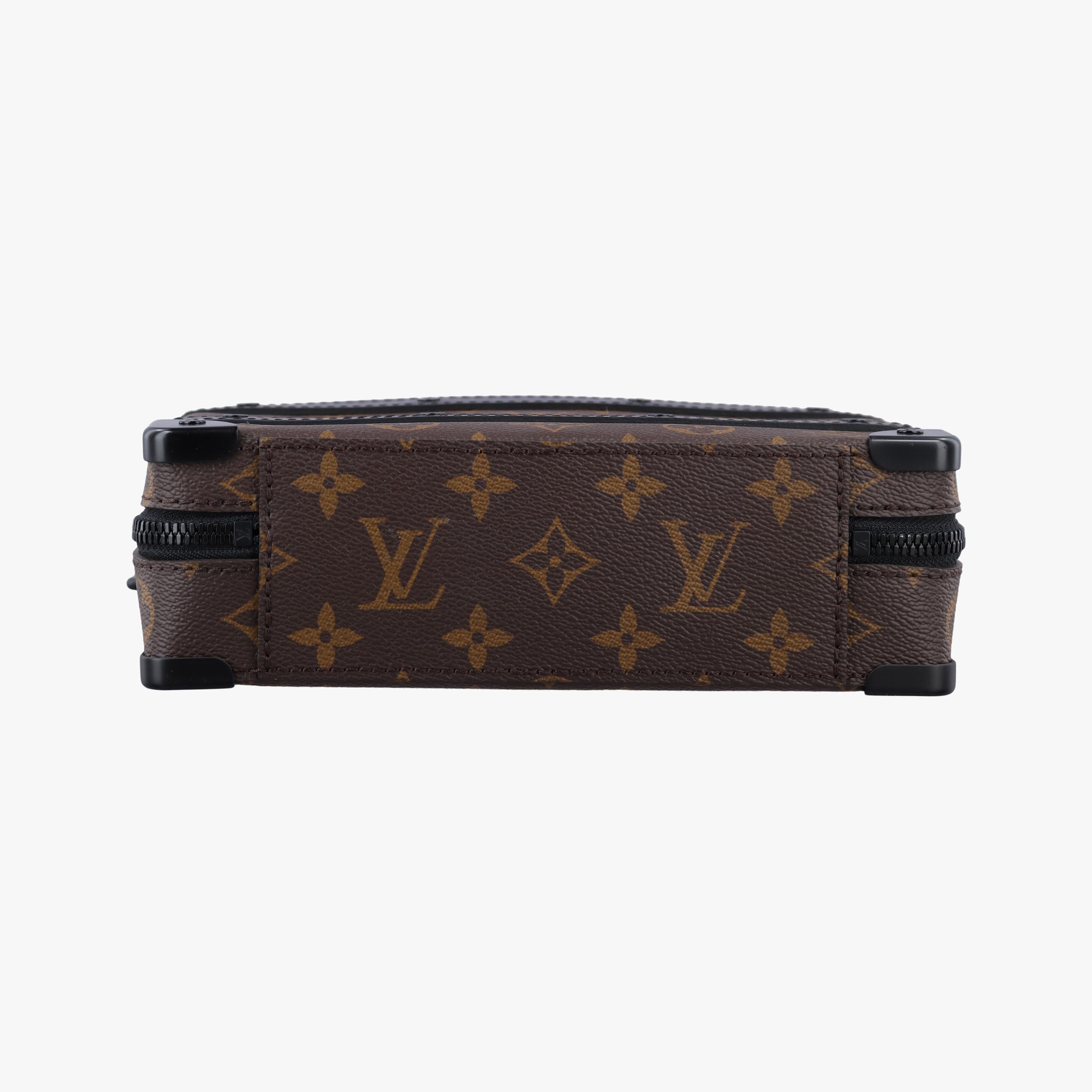 Pre-owned Louis Vuitton Handle Soft Trunk Brown×black Monogram Macassar×calf leather M45935 shoulderbag | stylenewstar
