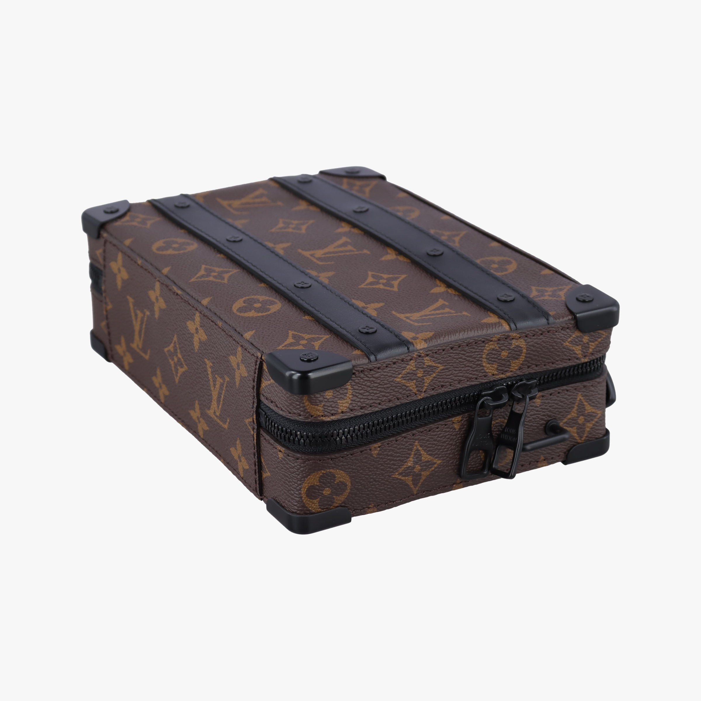 Pre-owned Louis Vuitton Handle Soft Trunk Brown×black Monogram Macassar×calf leather M45935 shoulderbag | stylenewstar
