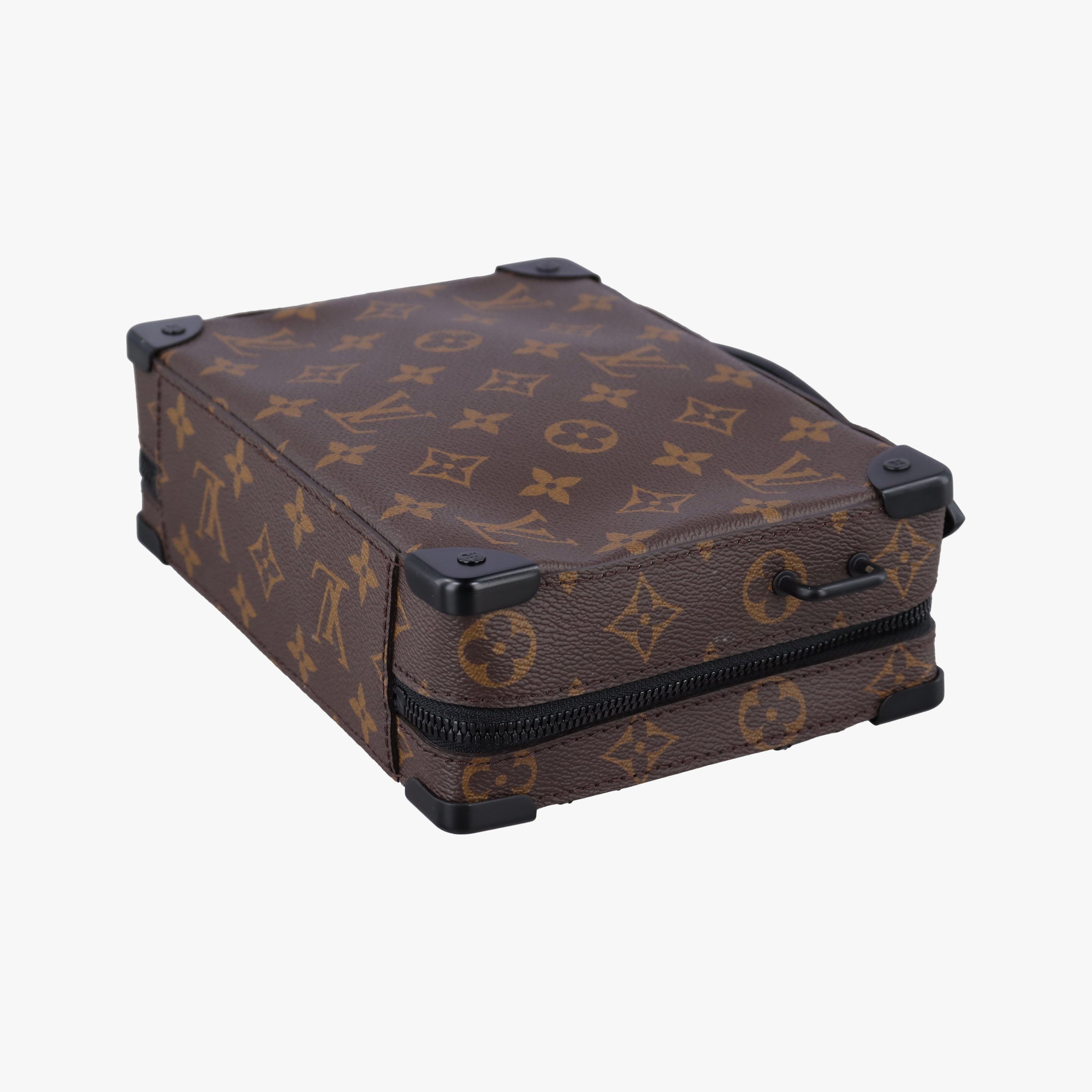 Pre-owned Louis Vuitton Handle Soft Trunk Brown×black Monogram Macassar×calf leather M45935 shoulderbag | stylenewstar