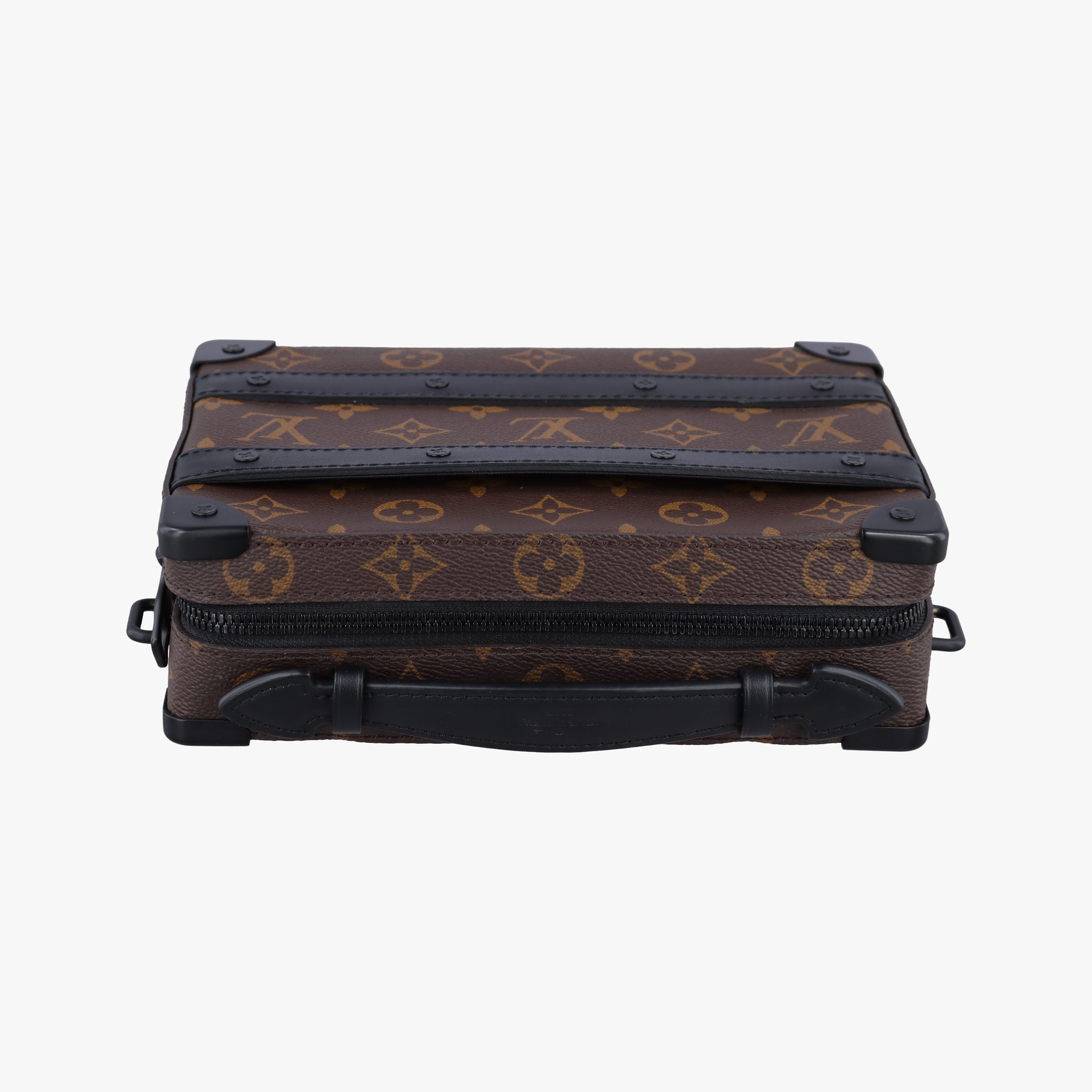 Pre-owned Louis Vuitton Handle Soft Trunk Brown×black Monogram Macassar×calf leather M45935 shoulderbag | stylenewstar