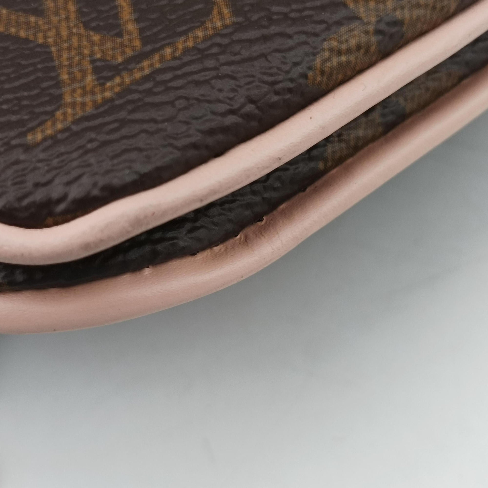 Pre-owned Louis Vuitton Pochette Double Zip Blooming Flowers brown×multicolor Monogram Canvas×calf leather M63905 shoulderbag | stylenewstar